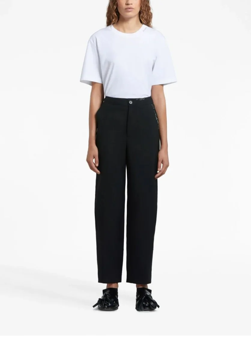Tailored High-Waisted Trousers With Relaxed Fit