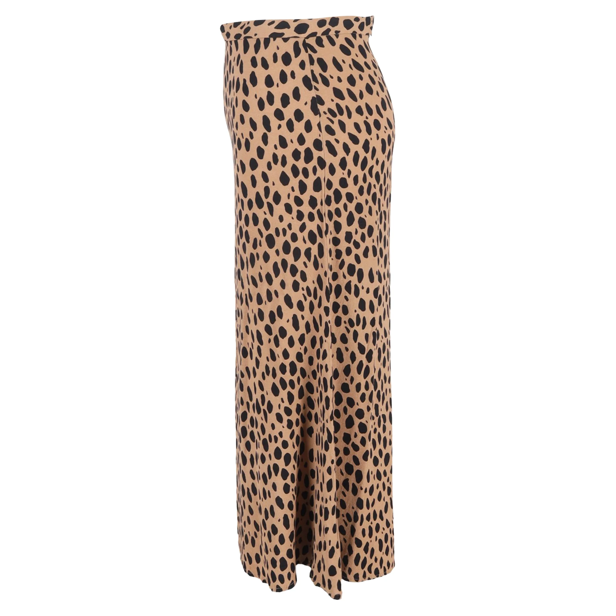 Reformation Leopard Print Midi Skirt in Brown Viscose