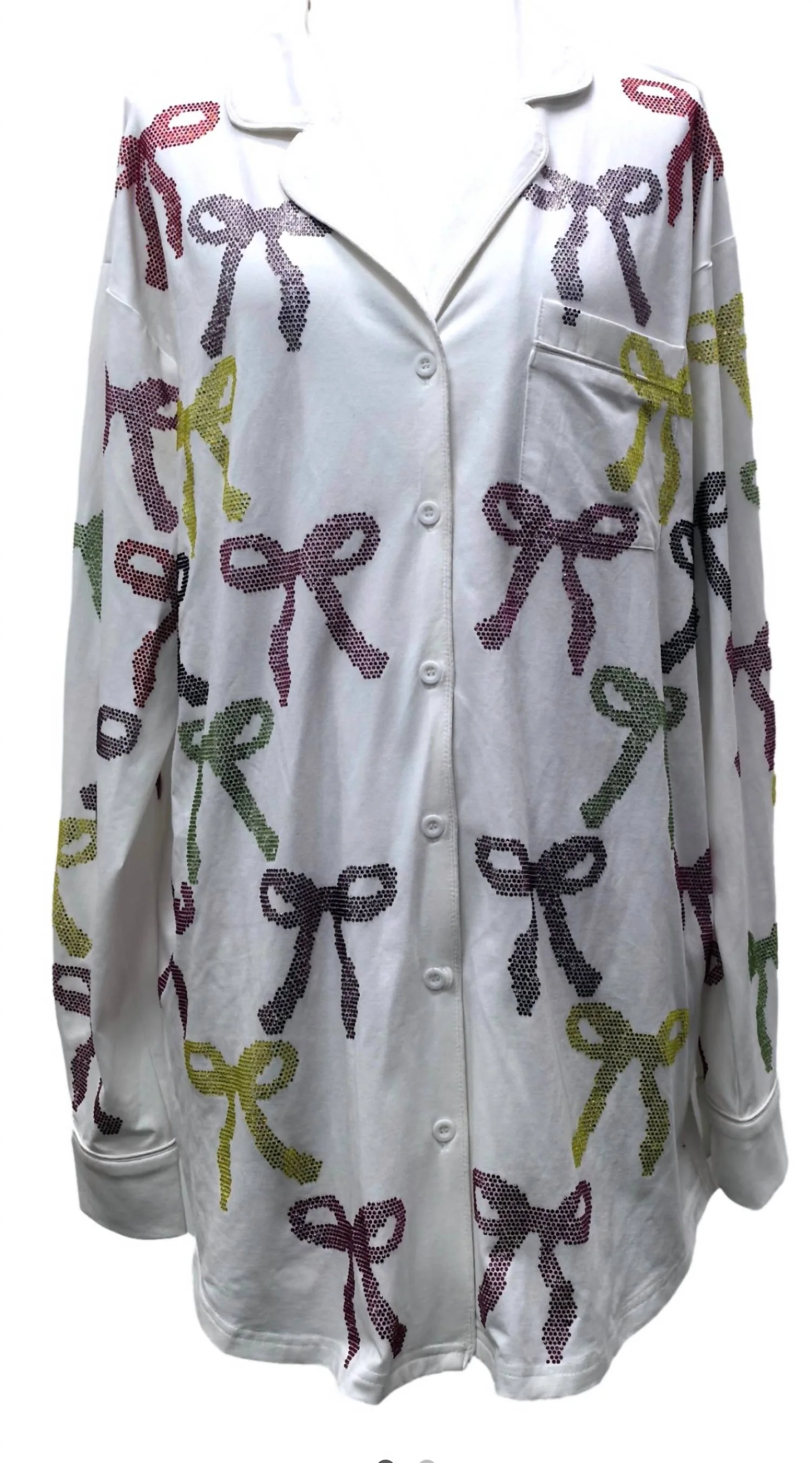 Rainbow Pajama Dress In White