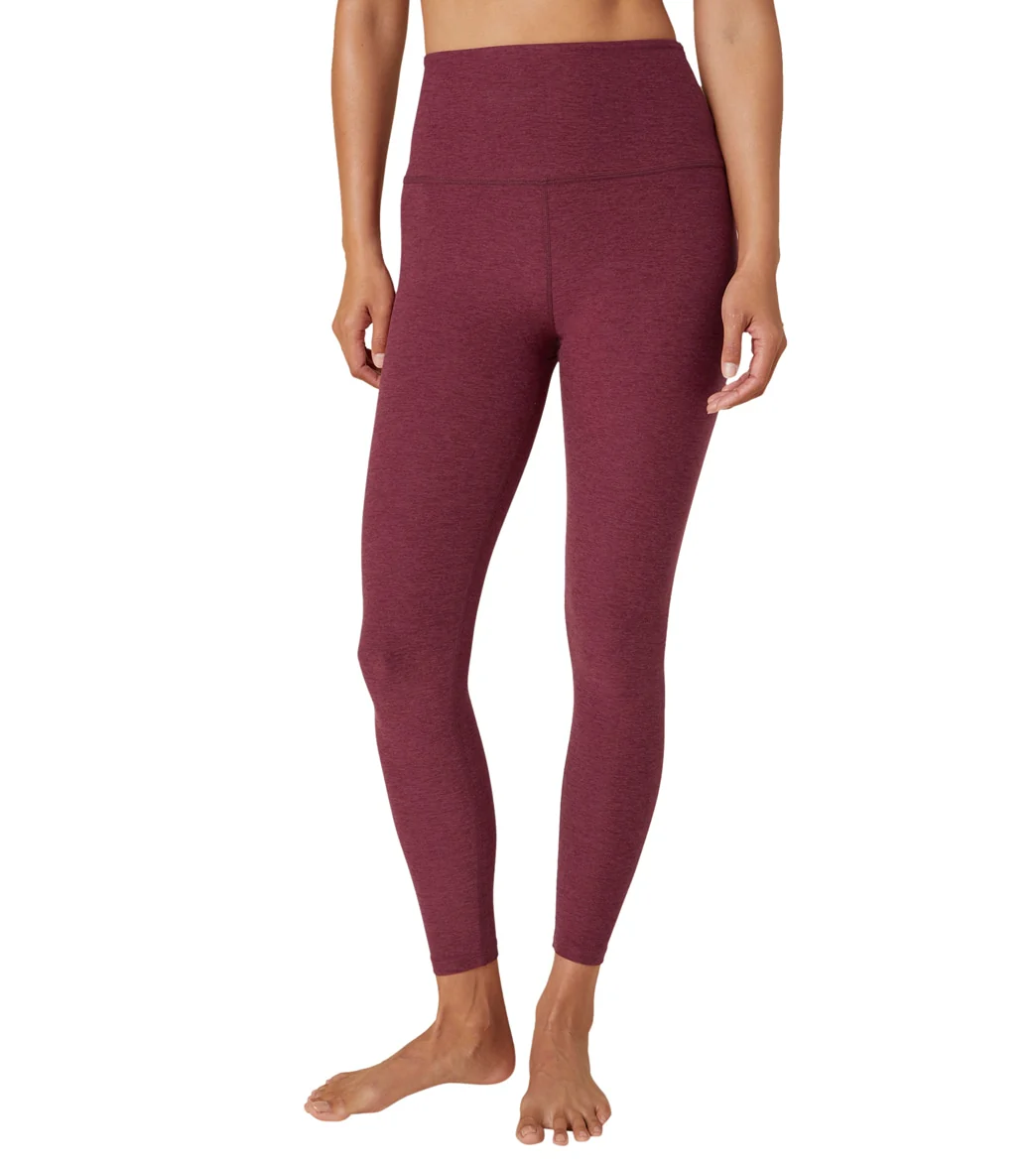 Beyond Yoga Spacedye High Waisted Caught In The Midi 7/8 Yoga Leggings Garnet Red Heather