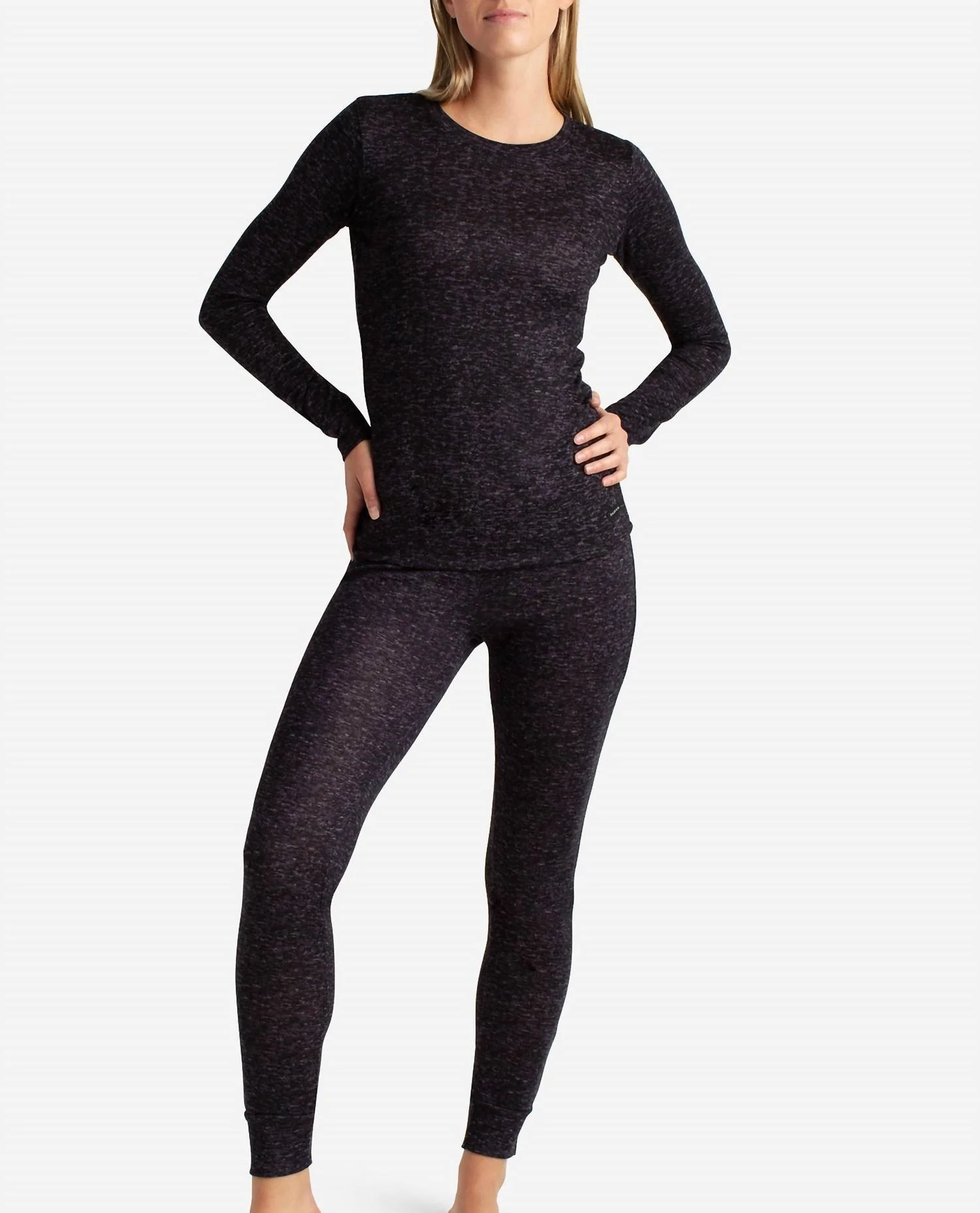 Hacci Layering Set With Leggings In Black Heather