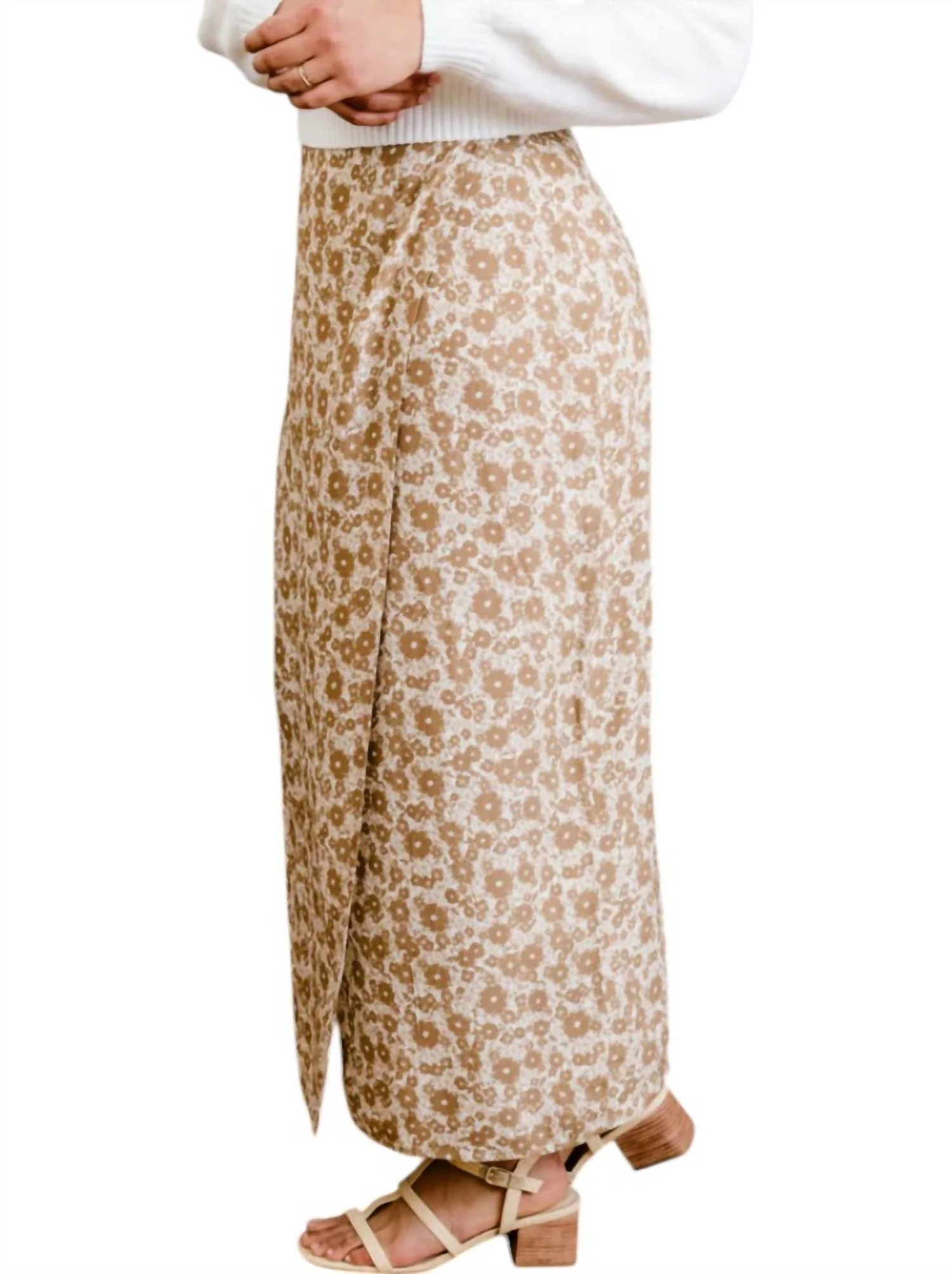 Jianna Wrap Maxi Skirt In Russet