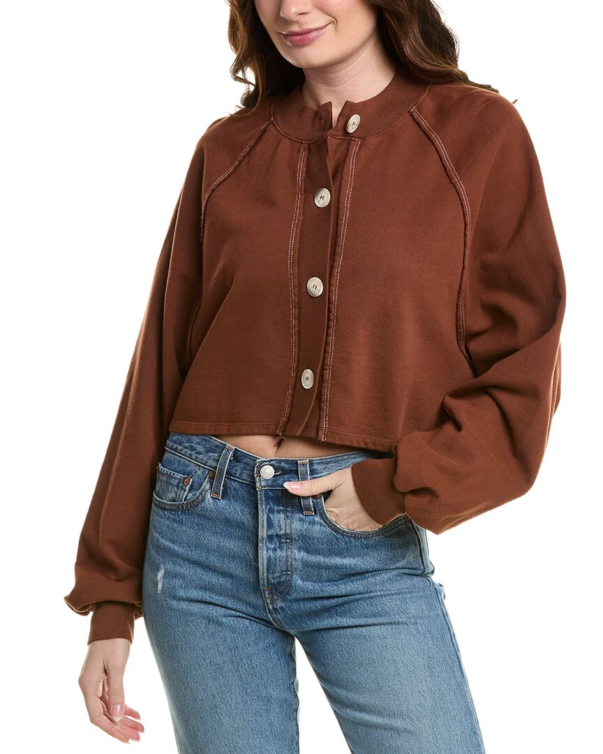 Project Social T Lillian Button Front Contrast Stich Jacket