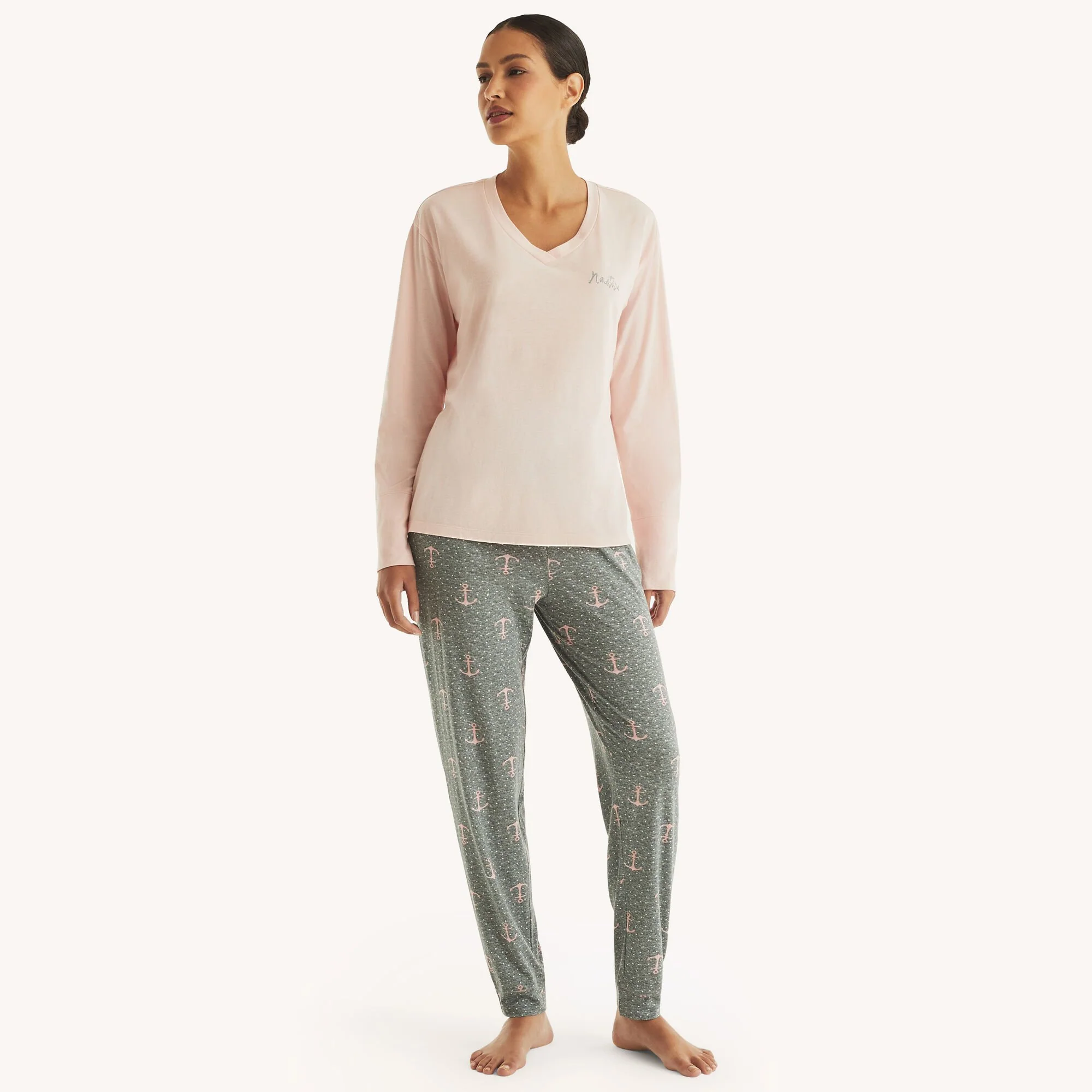 Nautica Womens Jogger Pajama Pant Set
