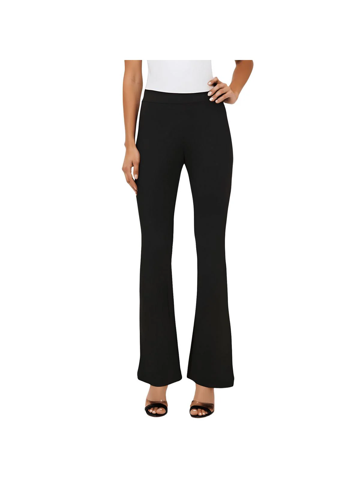 Plus Womens Flare Leg High Rise Trouser Pants