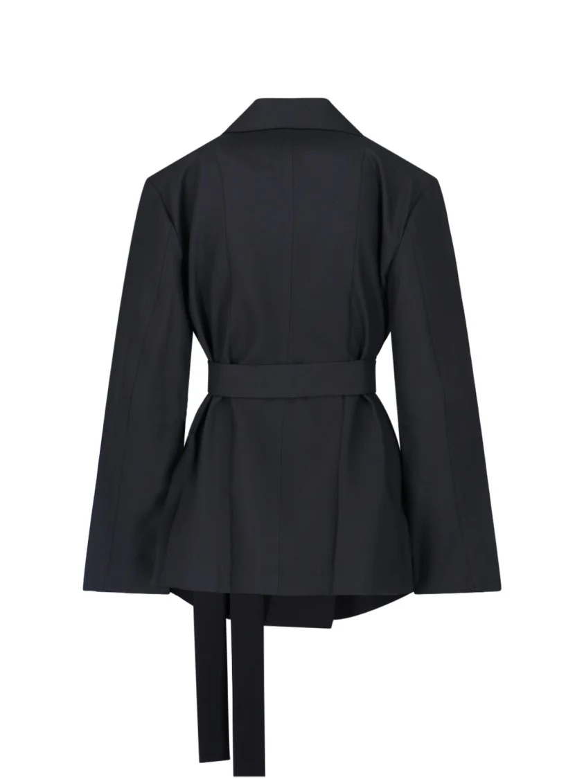 Enrico' Double-Breasted Blazer – Black