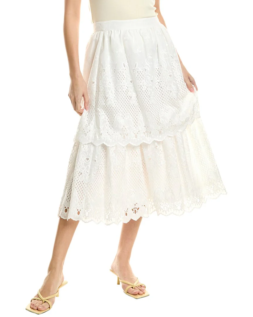 Ellie Tahari Tiered Lace Skirt