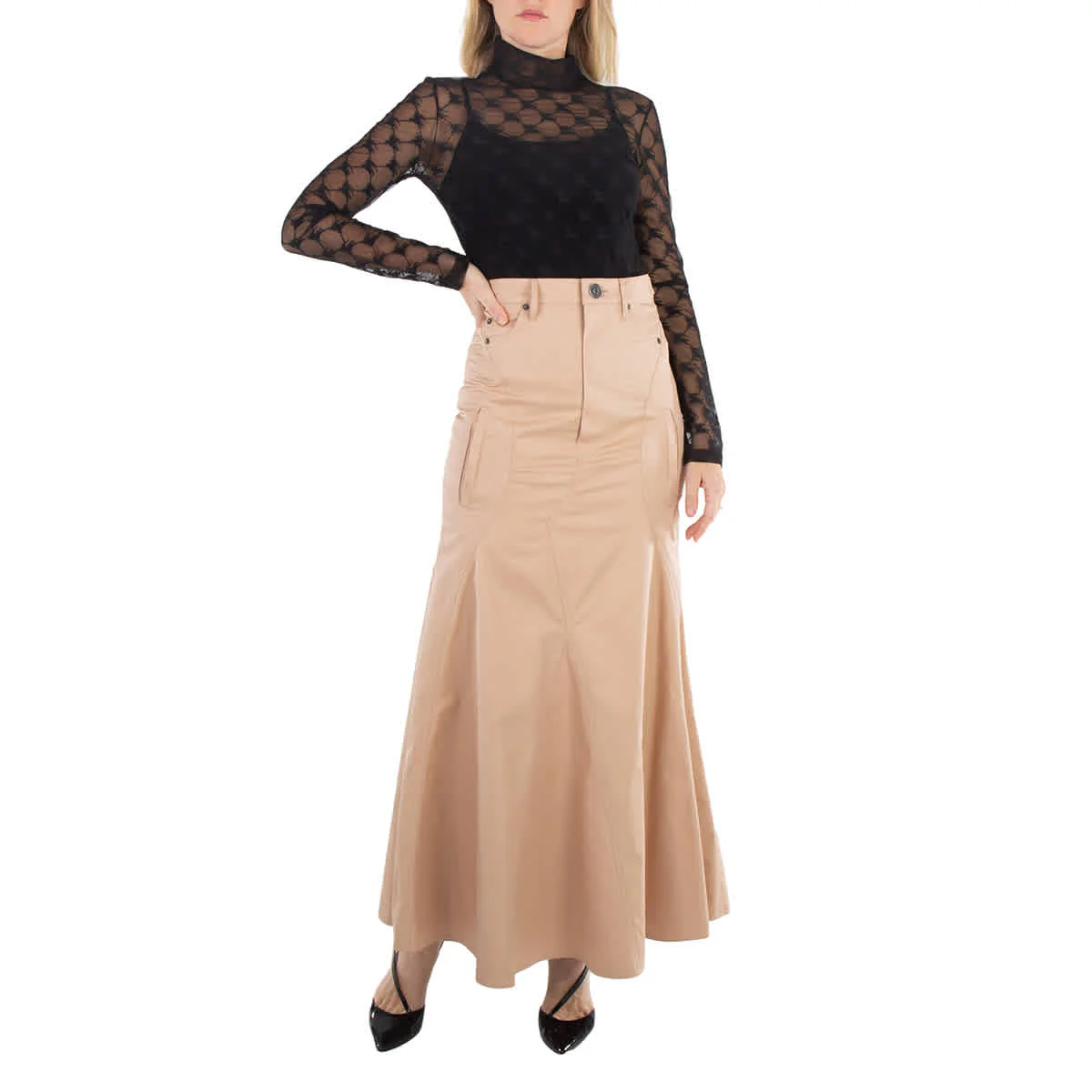 Burberry High-Waist Flared Cotton Skirt