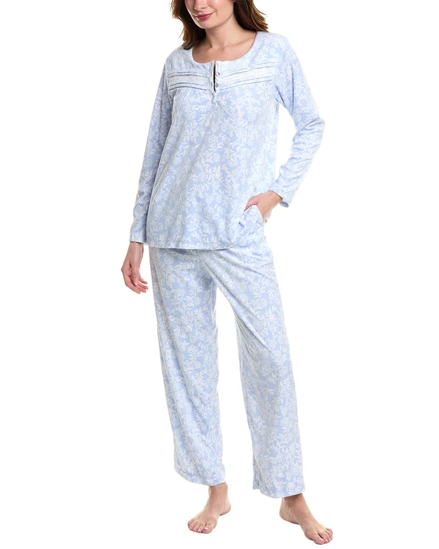 Carole Hochman 2pc Velour Pajama Pant Set
