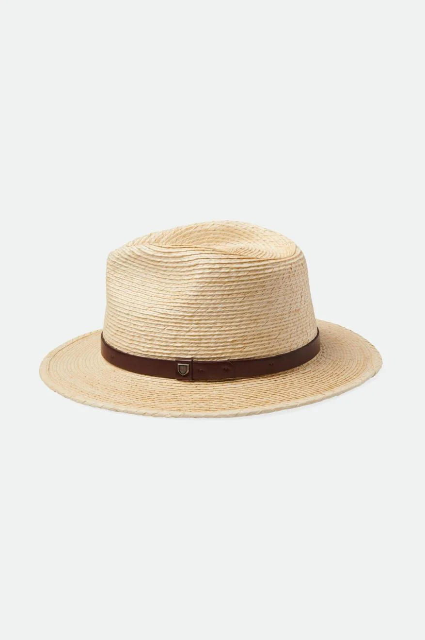 Messer Straw Fedora - Natural/Brown