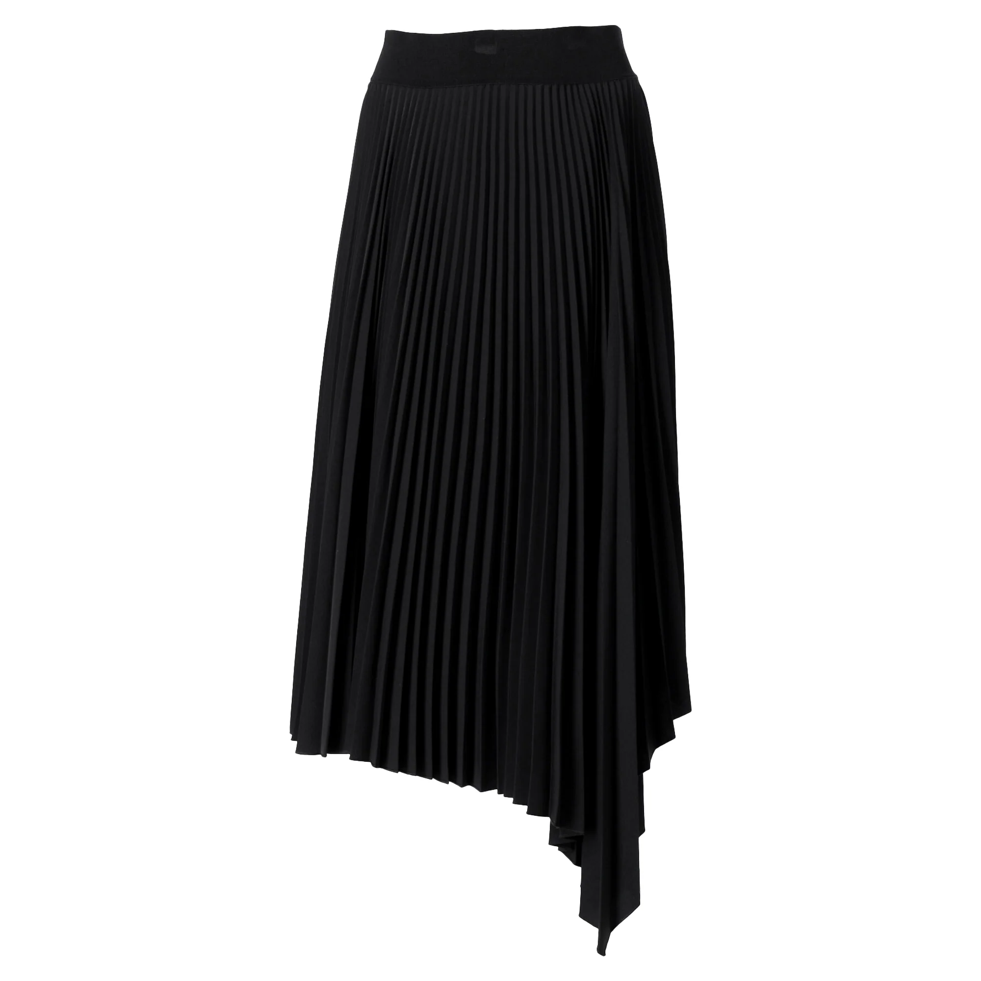 Joseph Sabin Pleated Midi Skirt in Black Polyester