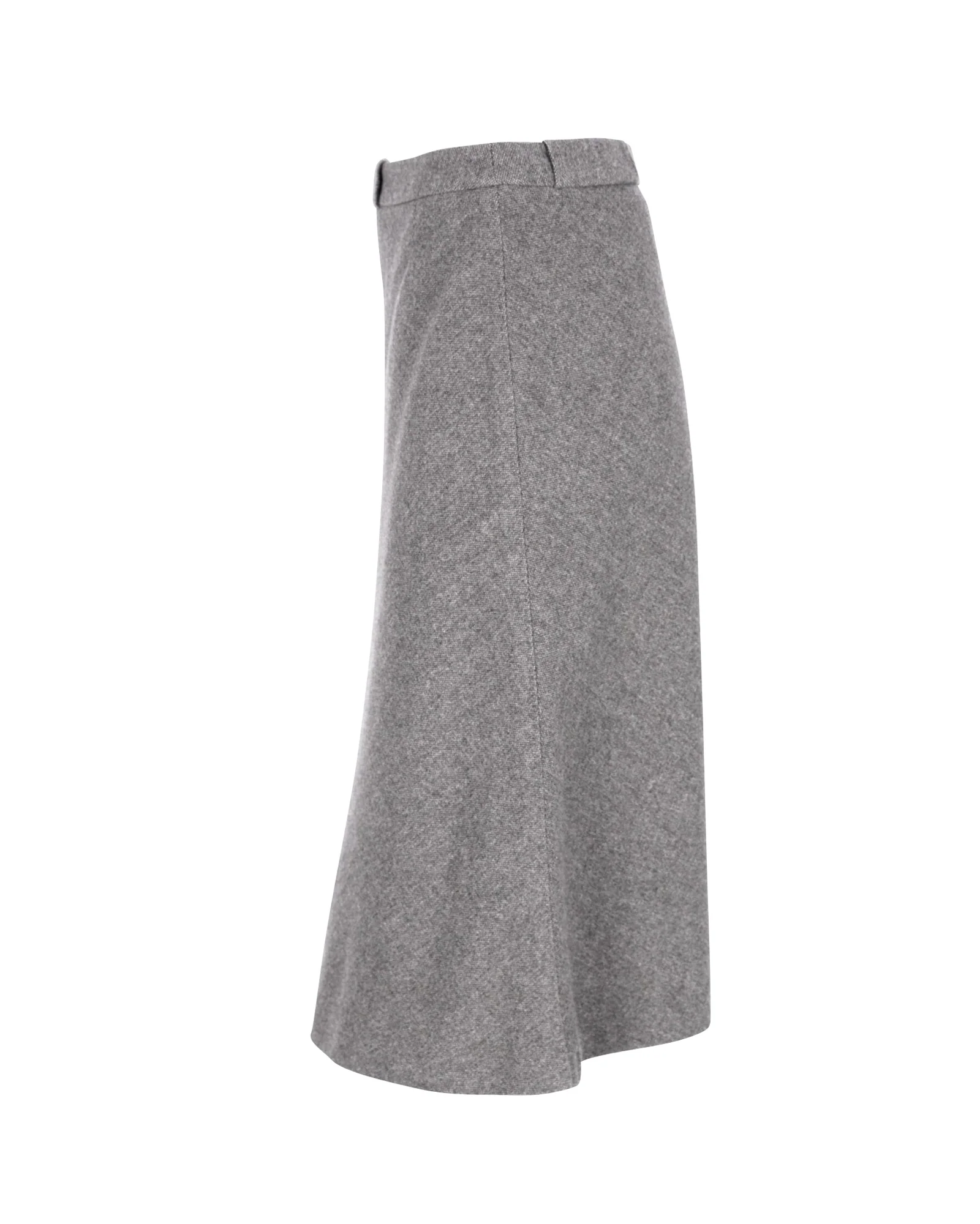 Max Mara A-Line Midi Skirt in Grey Wool