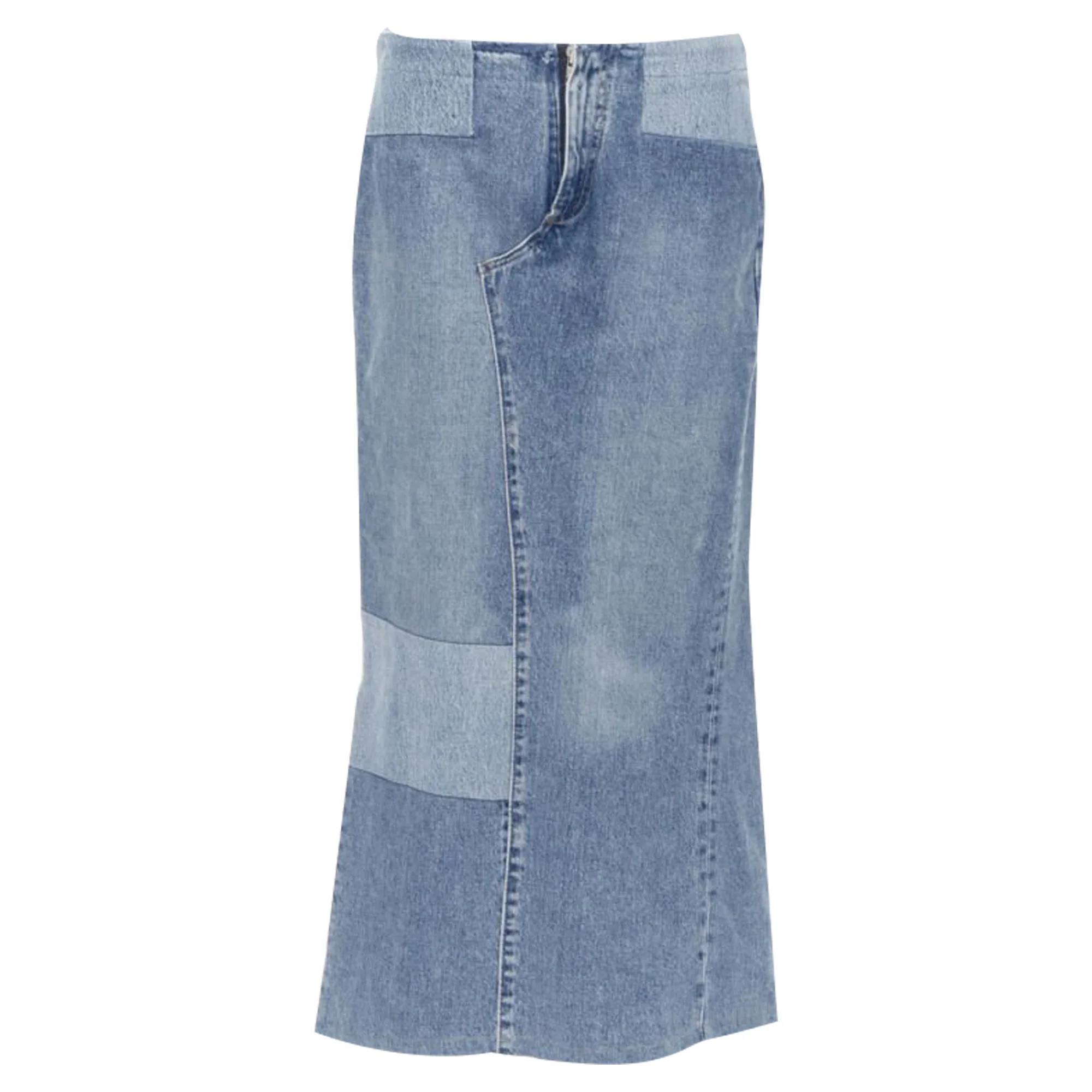 Maison Martin Margiela deconstructed patchwork denim skirt