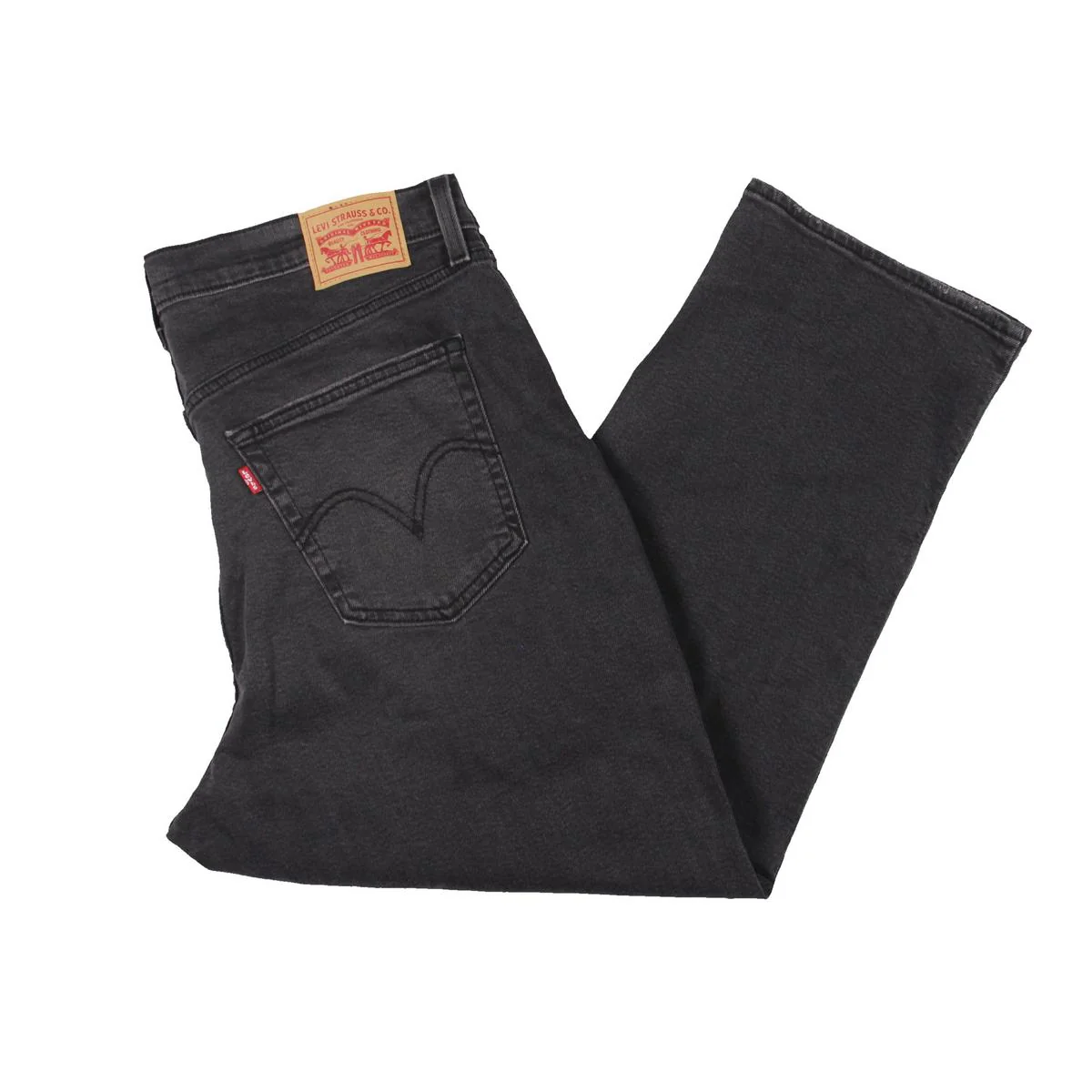 Plus Wedgie Womens Distressed Dark Wash Straight Leg Jeans