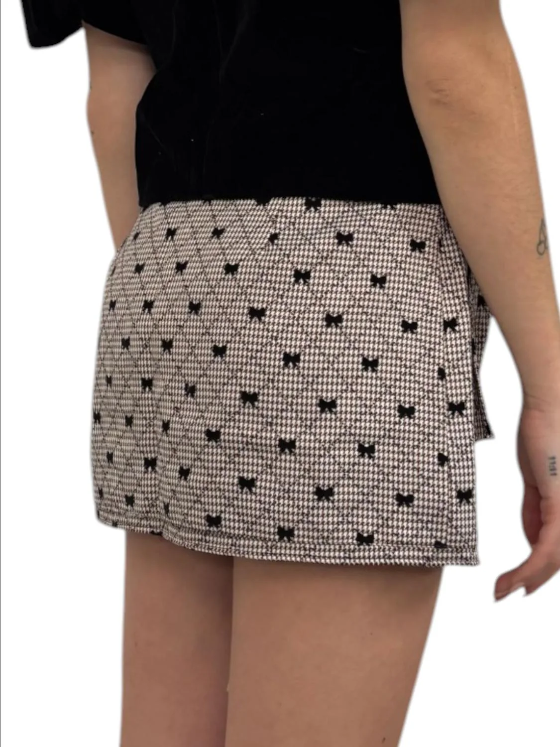 Gabrie Velvet Bow Skirt In Brown