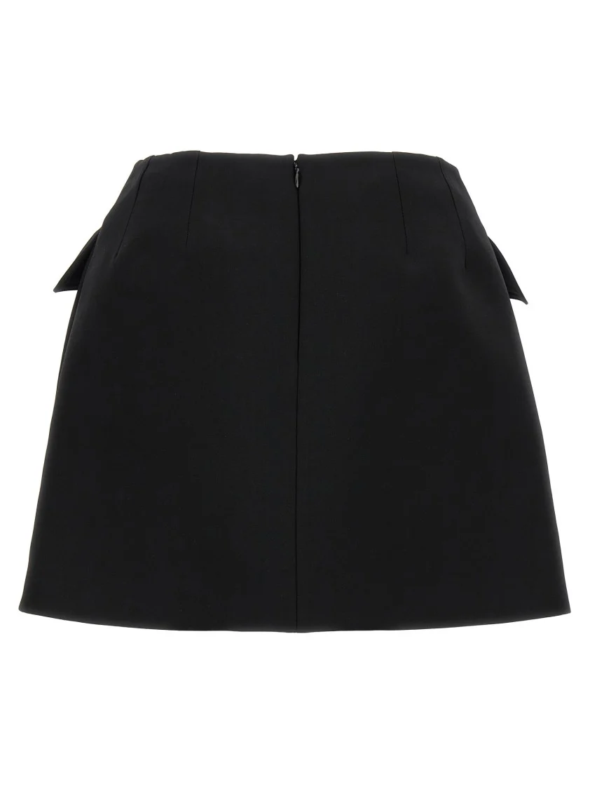 Trompe L'oeil Pockets Wool Mini Skirt