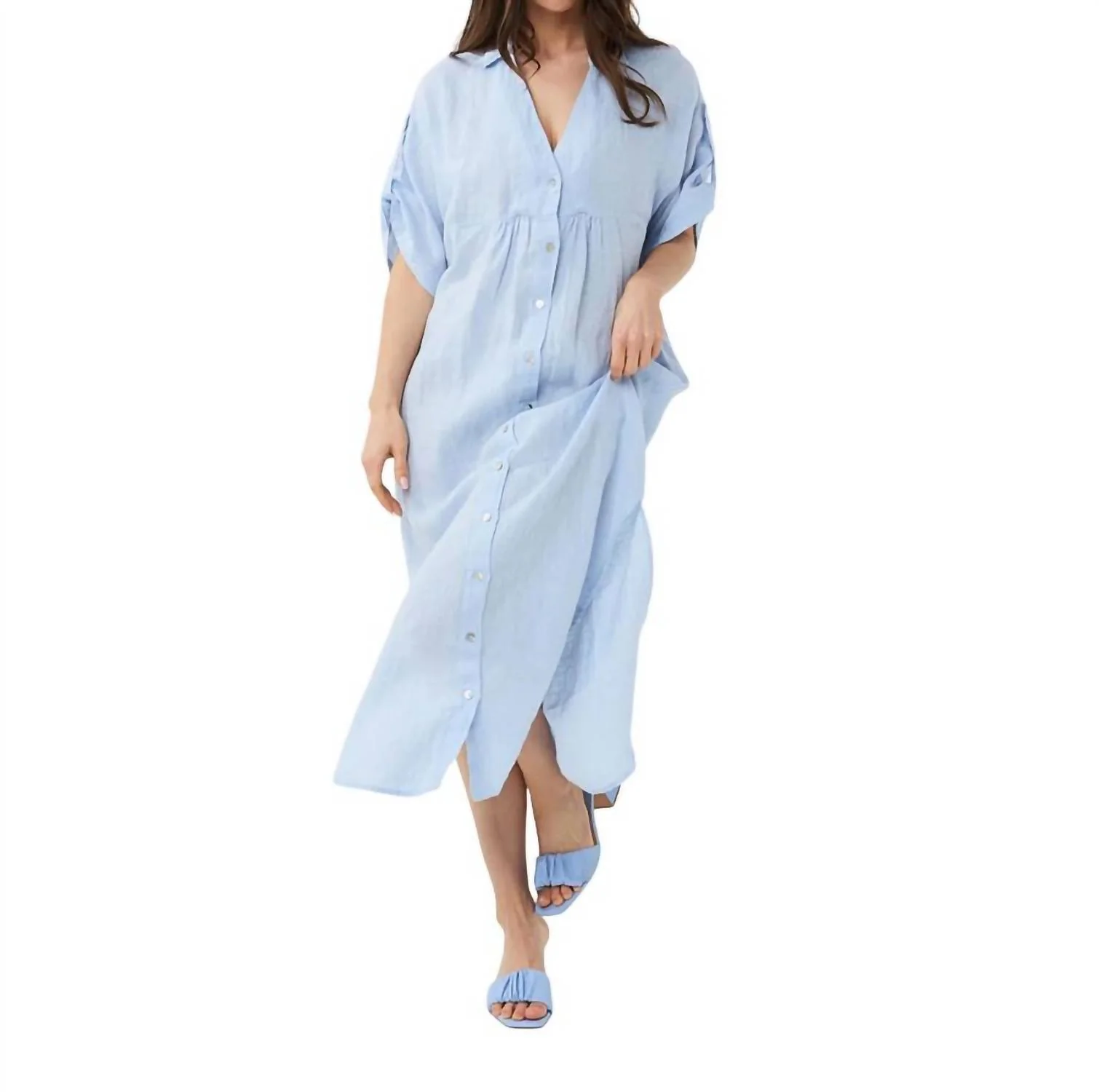 Linen Dress In Blue