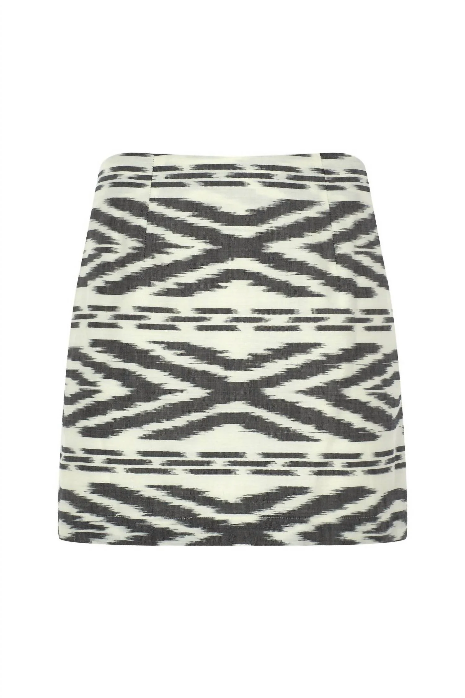 Tiri Skirt In White/black Geometric