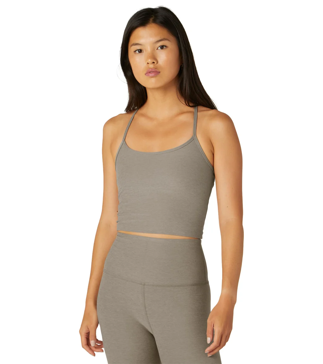 Beyond Yoga Spacedye Slim Racerback Cropped Tank Birch Heather