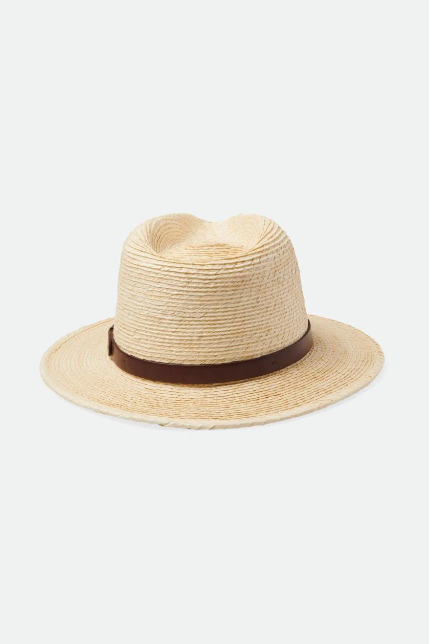 Messer Straw Fedora - Natural/Brown