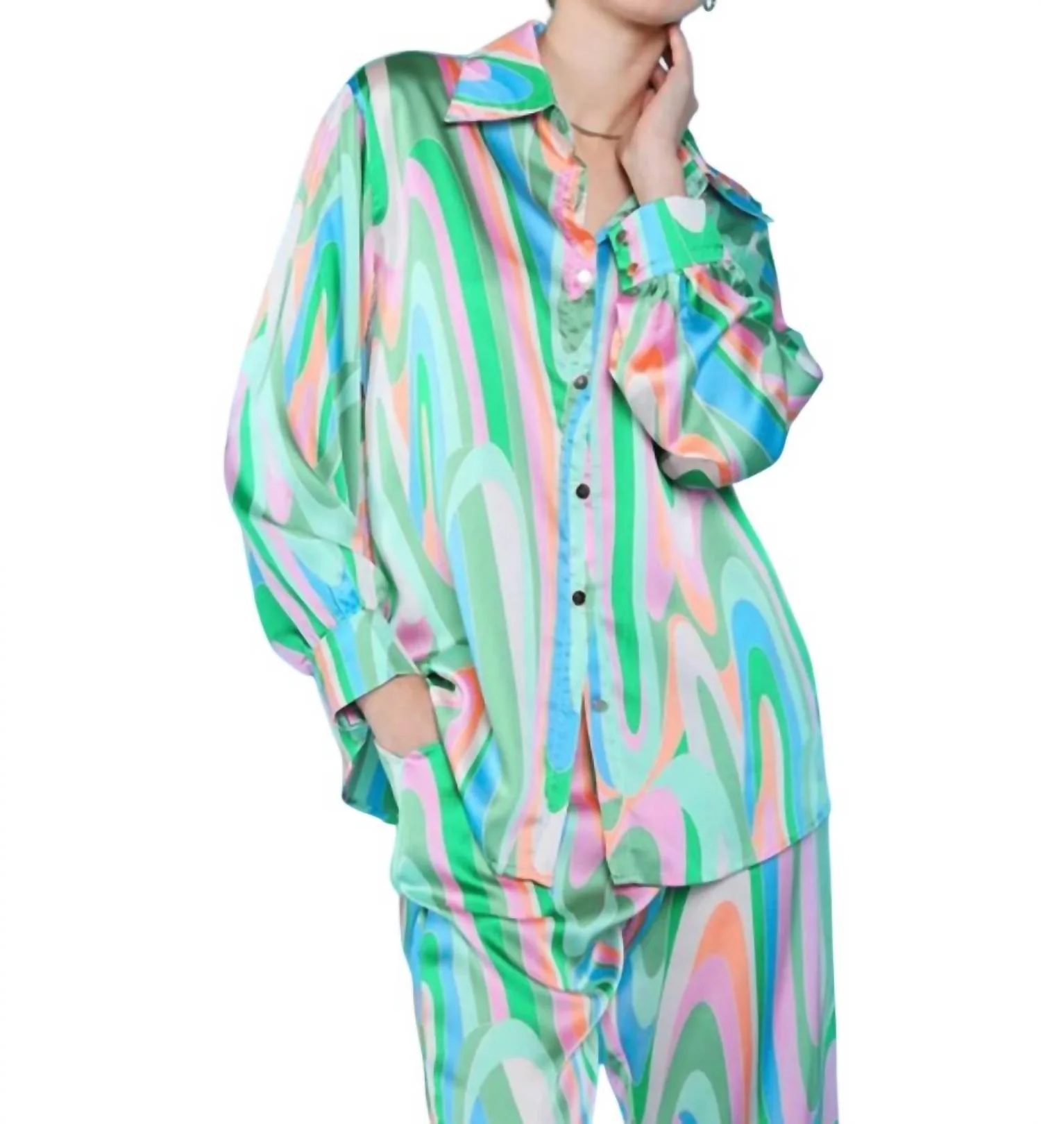 The Groovy Baby Set In Green Multi