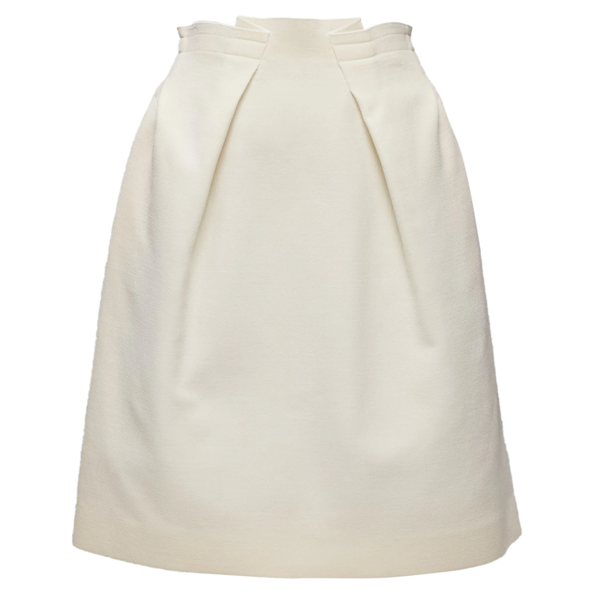 Roland Mouret wool crepe silk trim origami pleat waist skirt