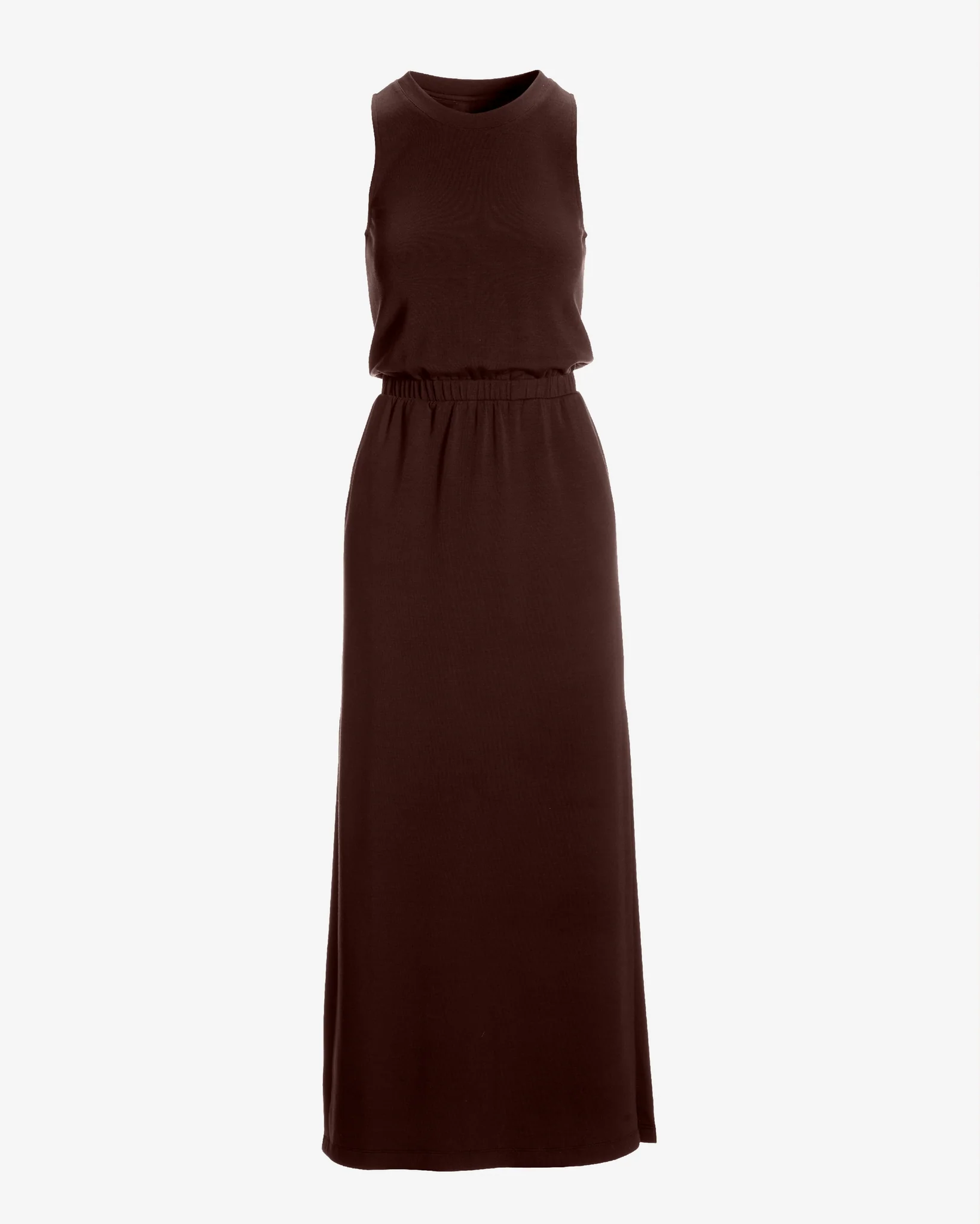 Luxe Lounge Blouson Maxi Dress Safari Brown