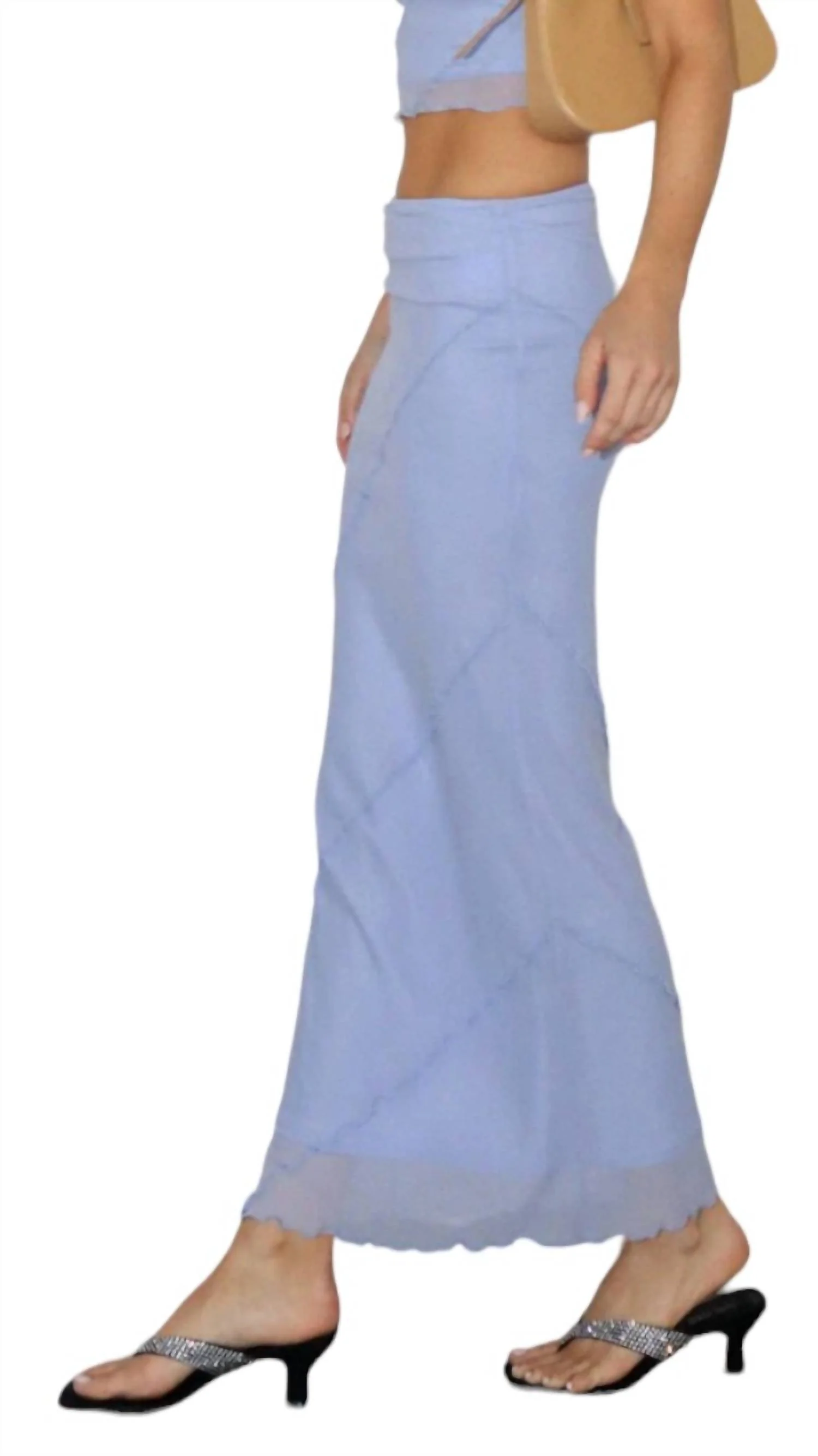 Lola Mesh Maxi Skirt In Lavender