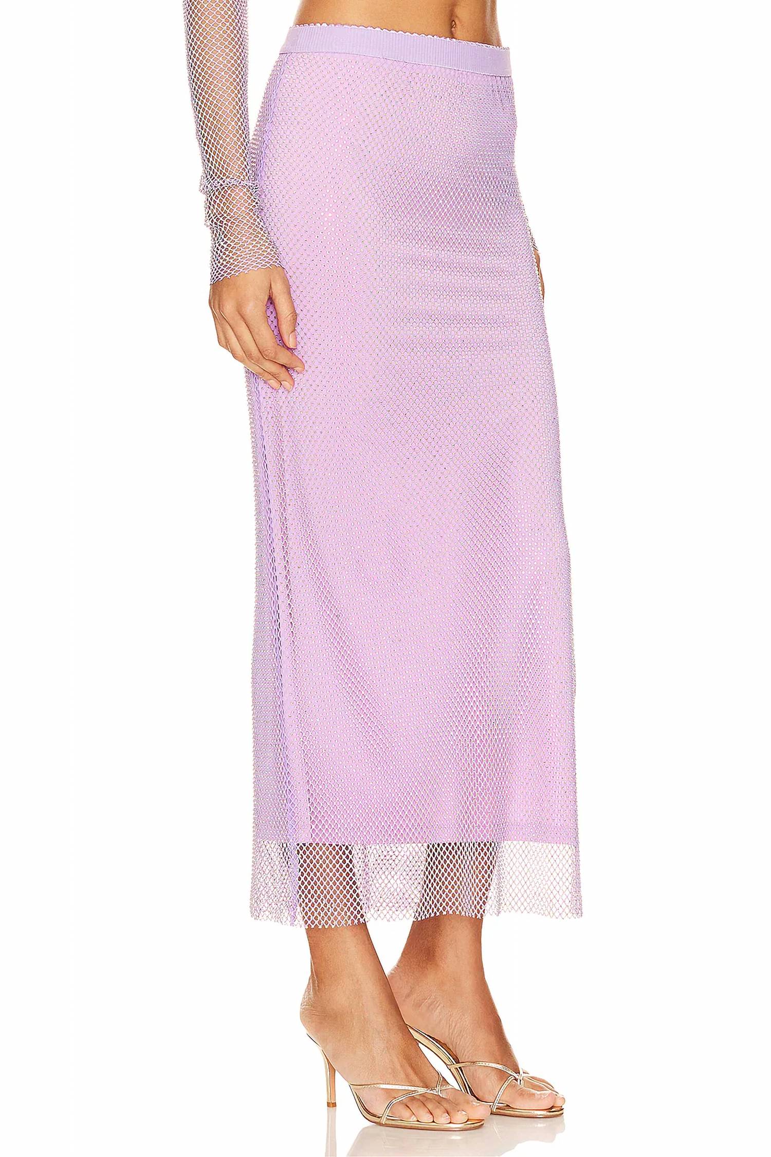 Flaminglips Net Pencil Skirt In Cadililac