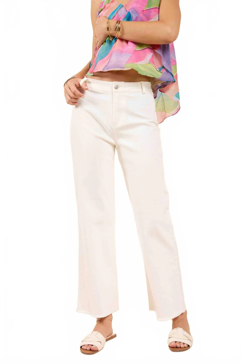 Clear Eyes Wide Denim Jeans In White