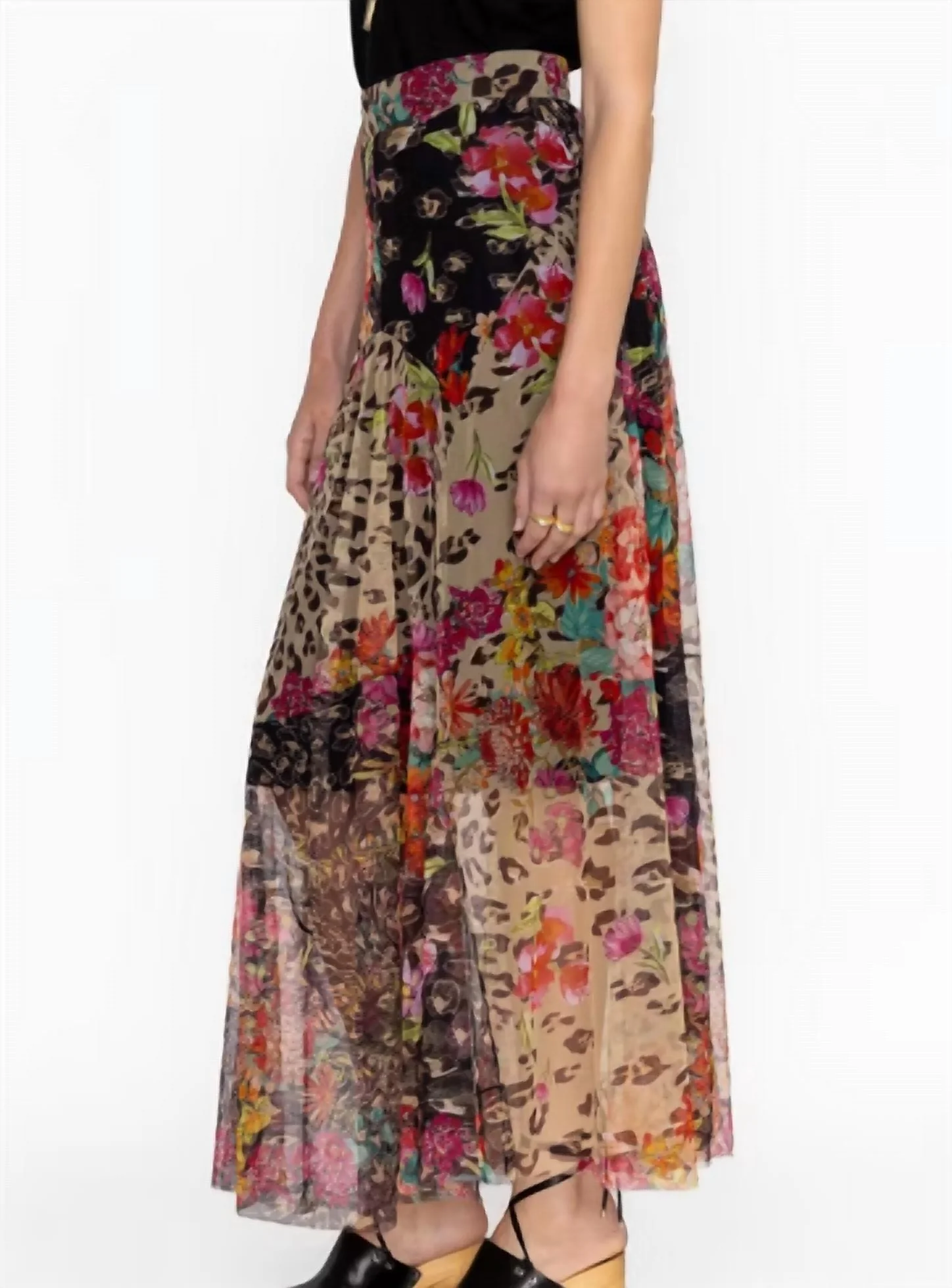 Mazzy Patchwork Skirt In Orange