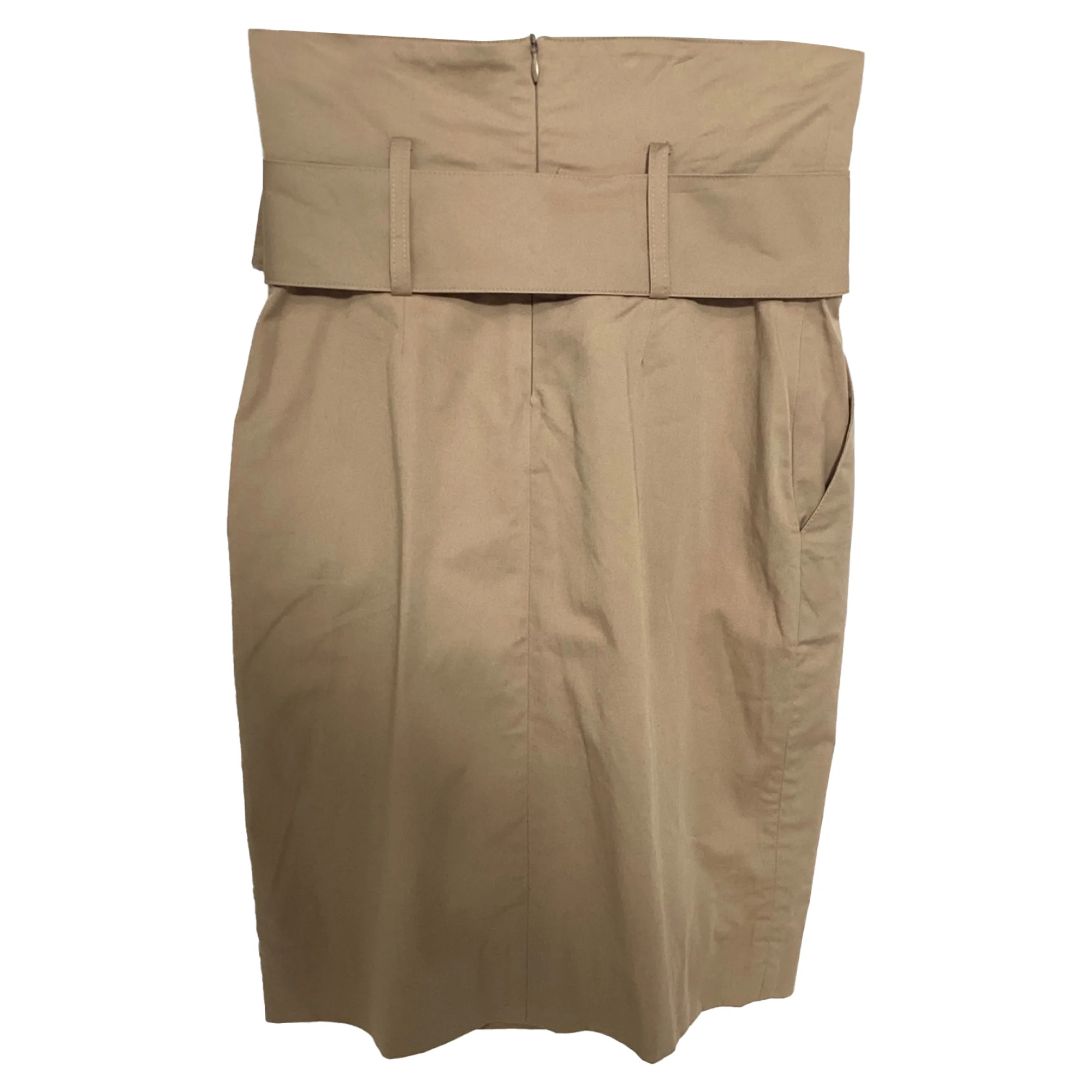 Ba&sh Kim Belt Skirt in Beige Cotton