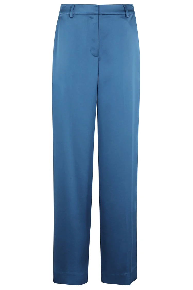 Wide-Leg Trousers With Elasticized Waist And Smooth Finish
