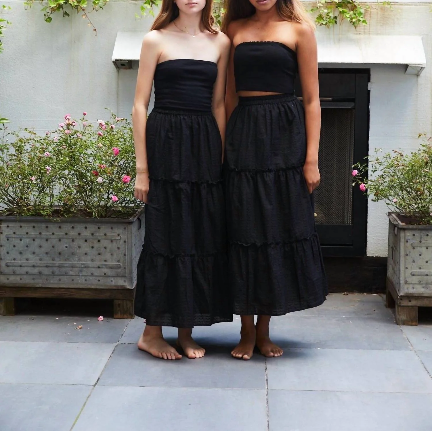 Bella Maxi Heart Skirt In Black