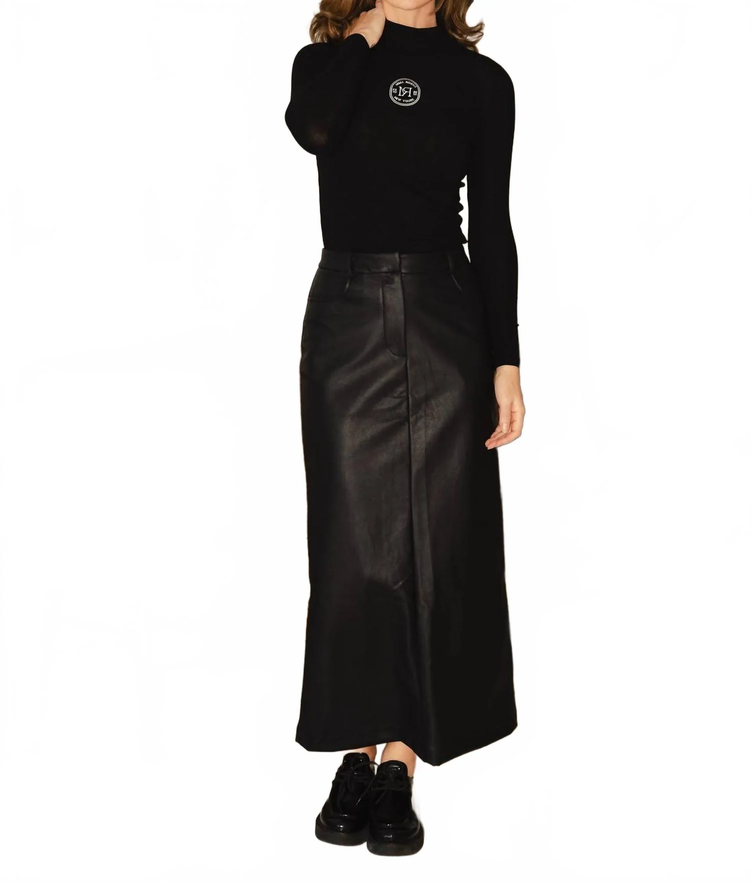 Leather Maxi Skirt In Black