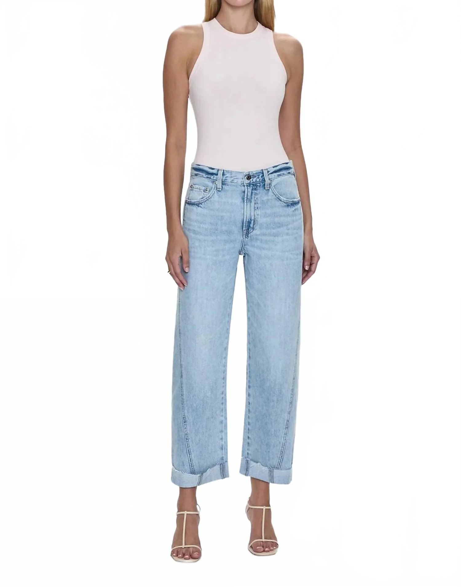 Kacey Mid Rise Cuffed Boyfriend Jeans In Berkeley