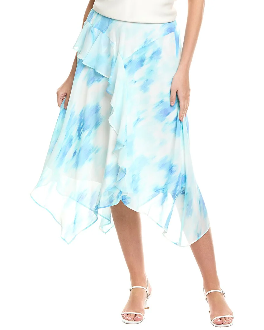 Jones New York Pull-On Bias-Cut Ruffle Trim Skirt