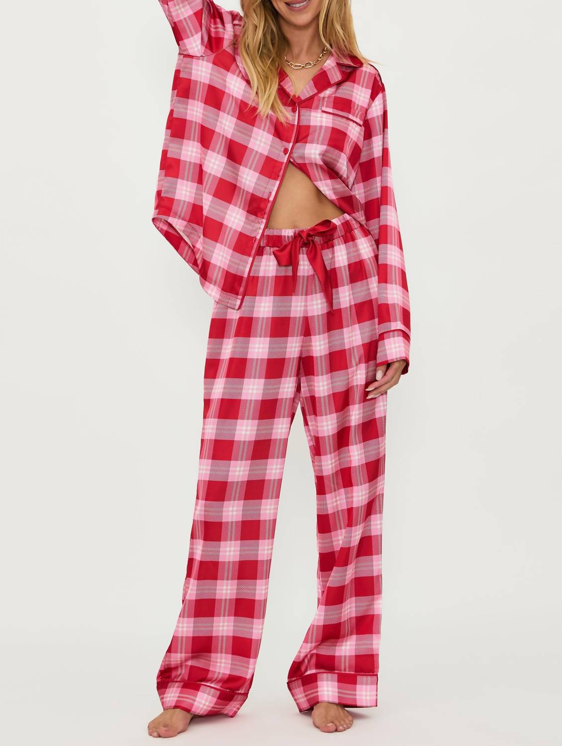 Livy Top & Connie Pants Pajama Set In Pink