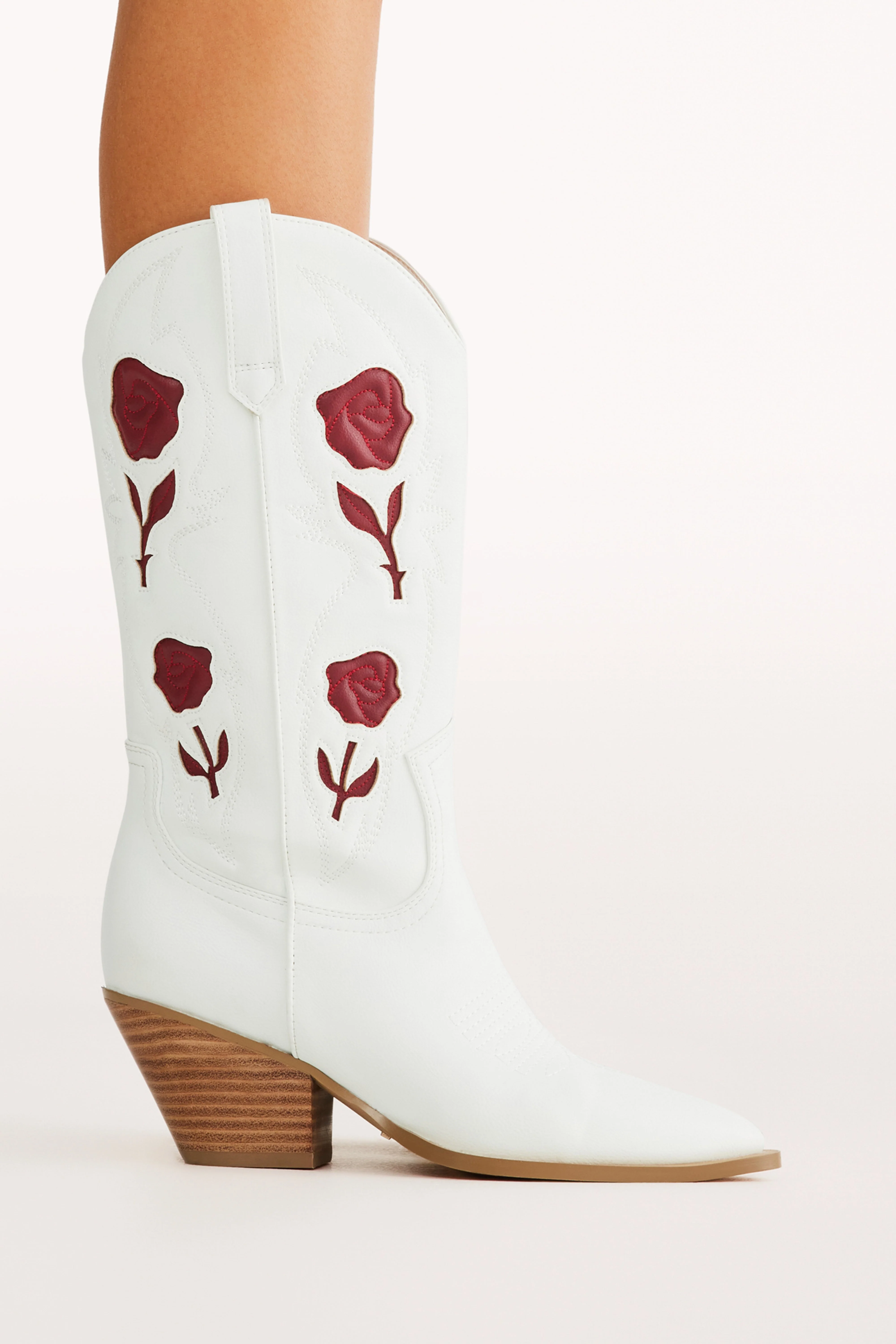 Arden Boot - White/Garnet