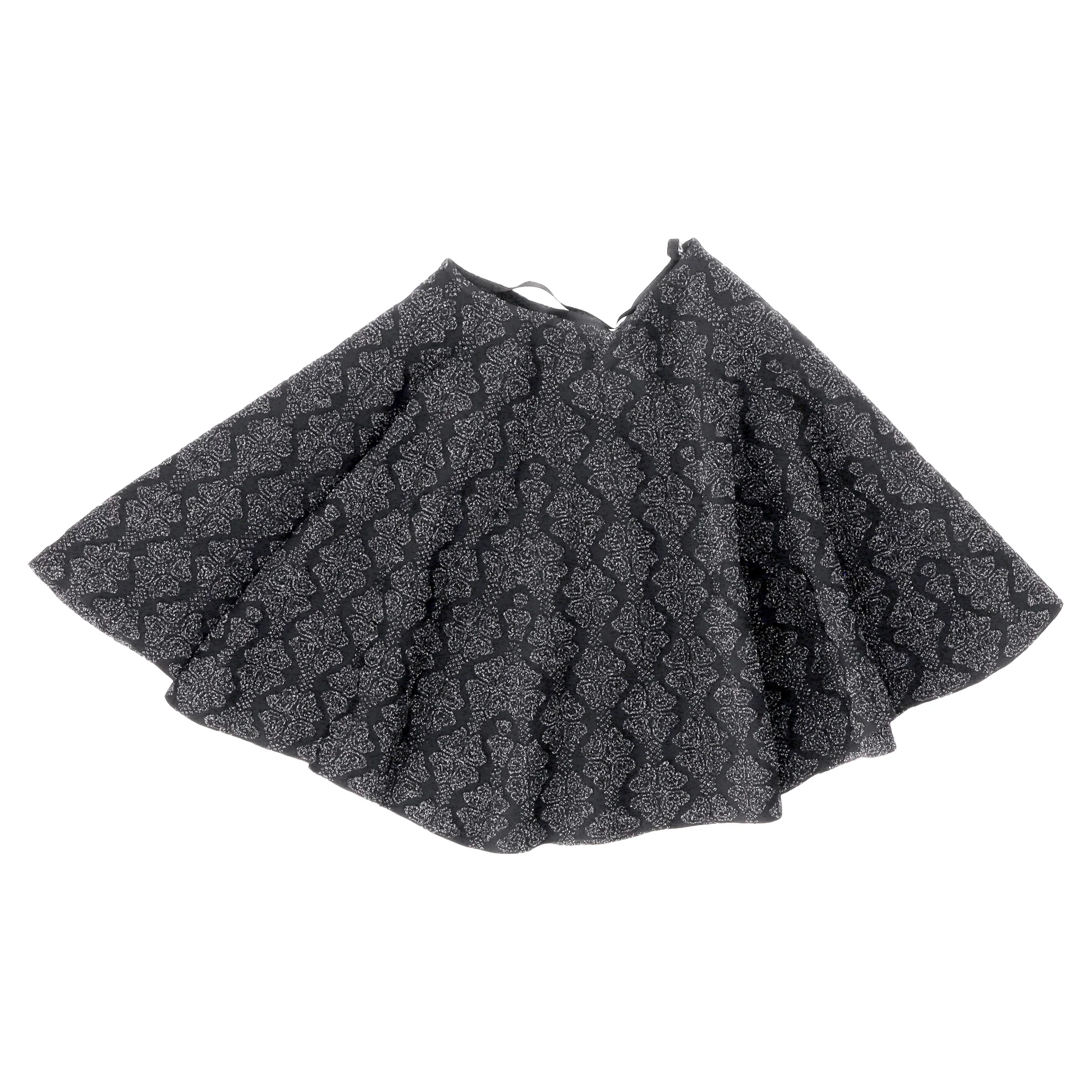 Alaïa Patterned A-Line Mini Skirt in Black Viscose