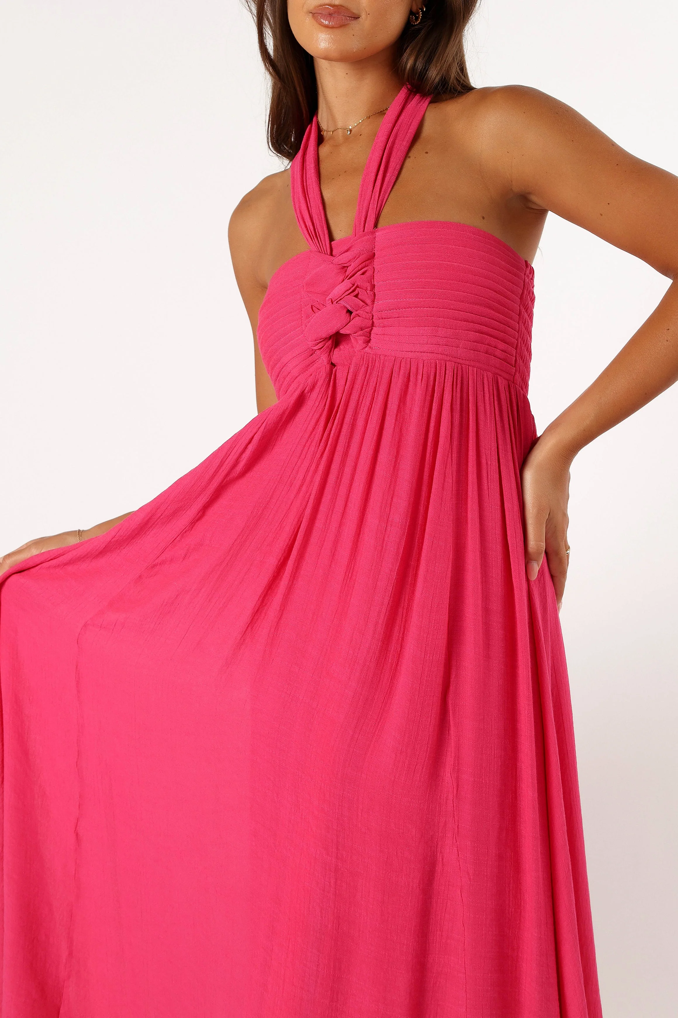 Everdeen Halterneck Maxi Dress - Fuchsia