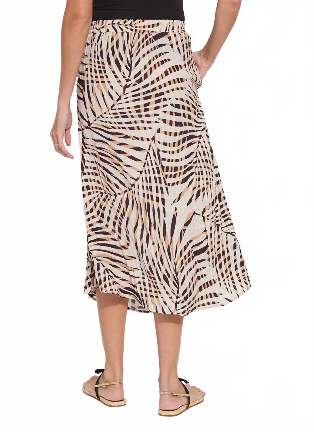 Packable Pleated Printed Skirt In Pool Side Palm