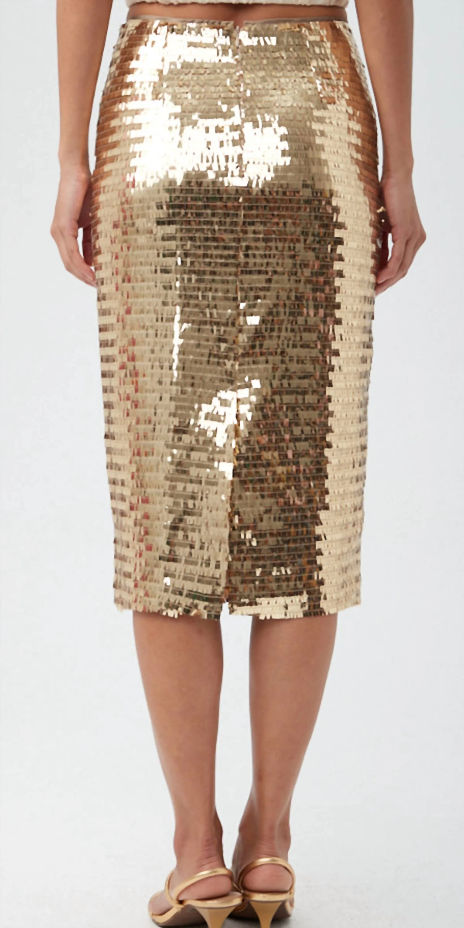 Lyman Pencil Skirt In Gold