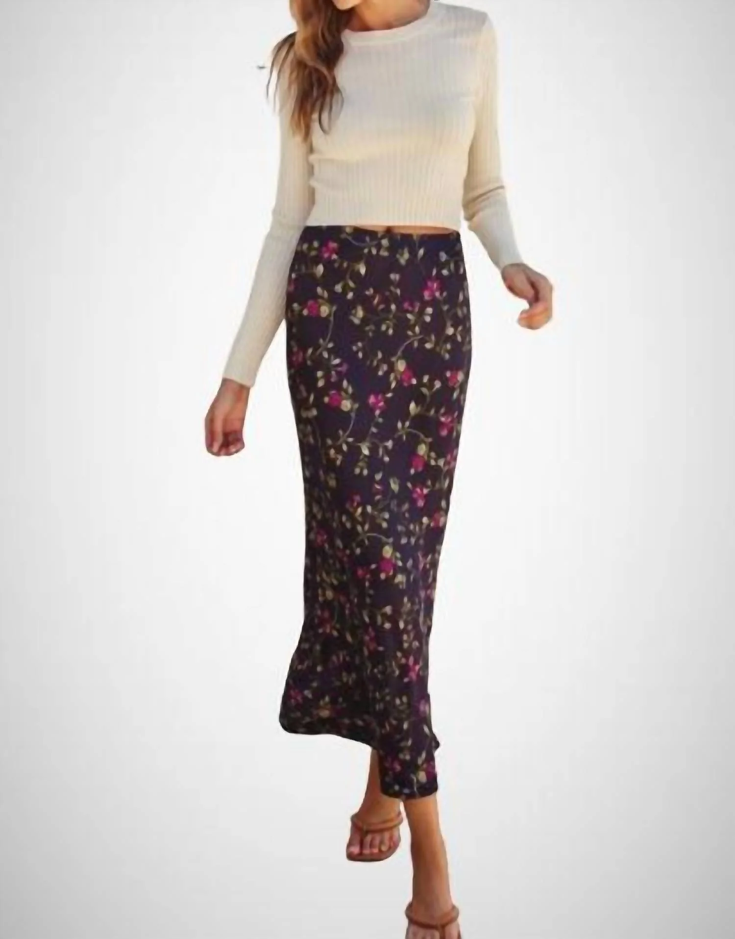 Chelsea Maxi Skirt In Black Floral
