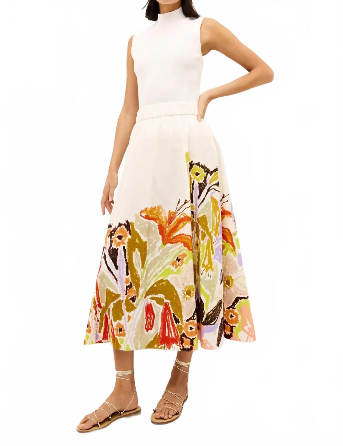 Sasha Midi Skirt In Bouquet