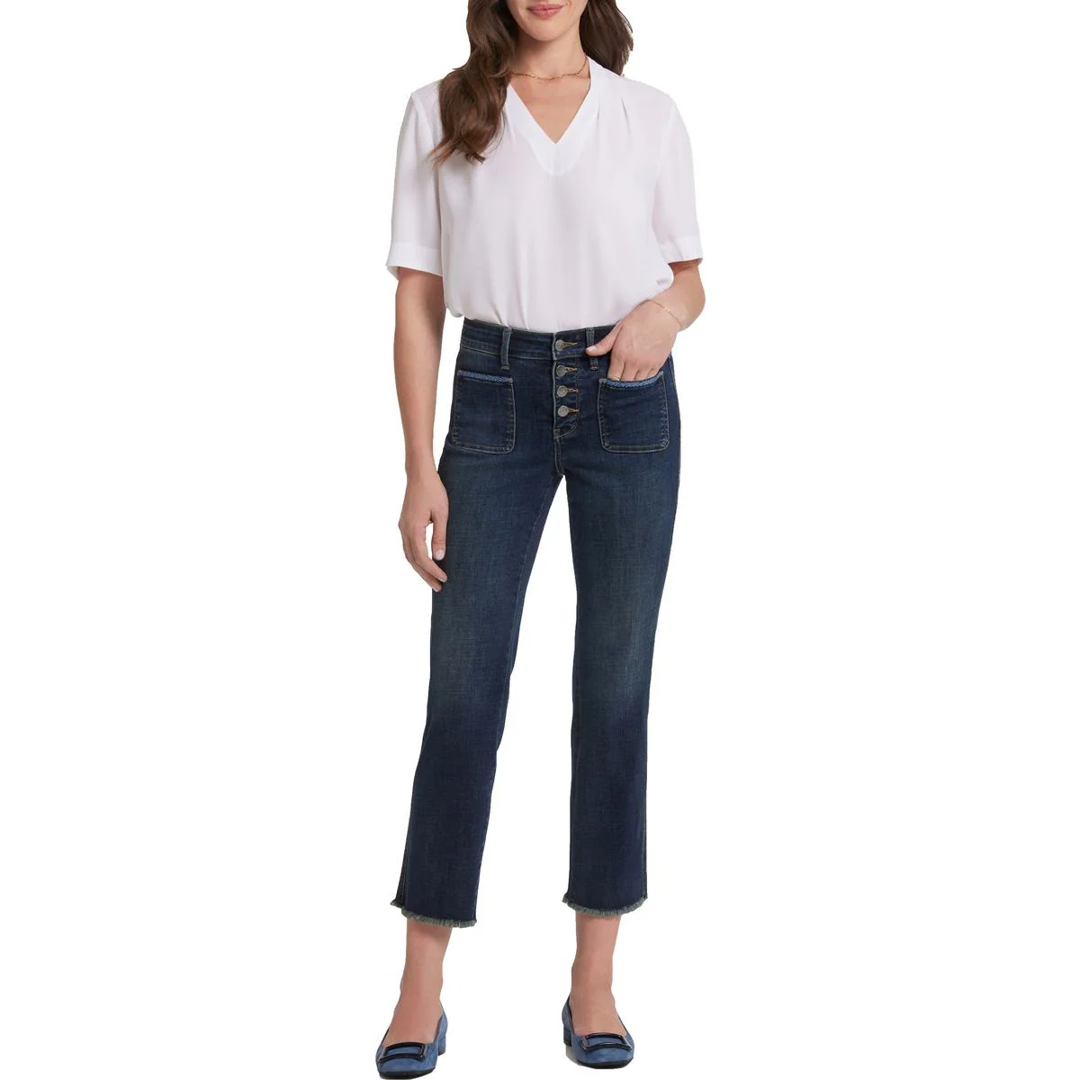 Marilyn Womens Pocket Denim Ankle Jeans