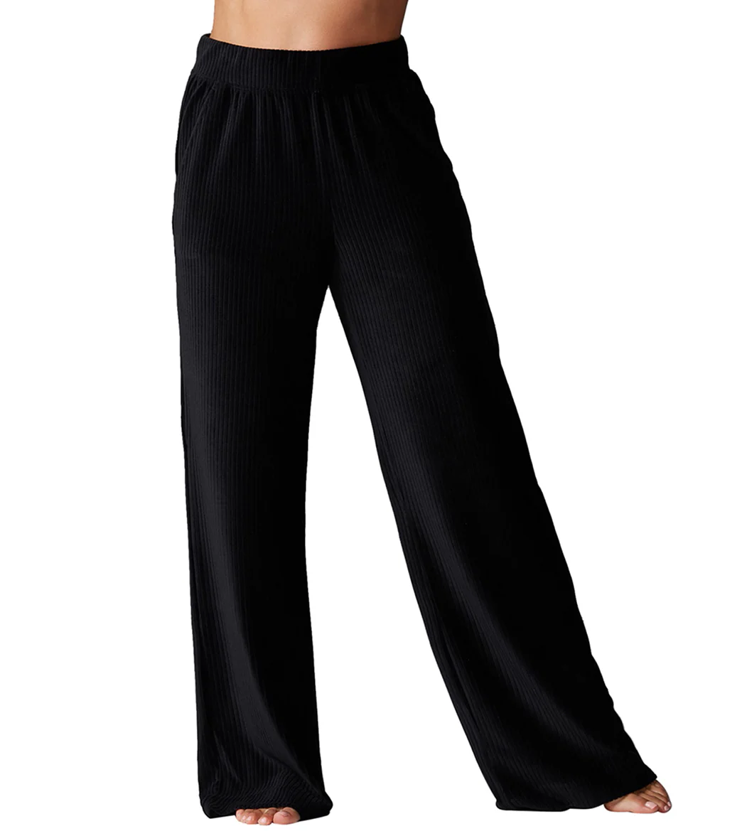 Tavi Wide Leg Brushed Rib Pant