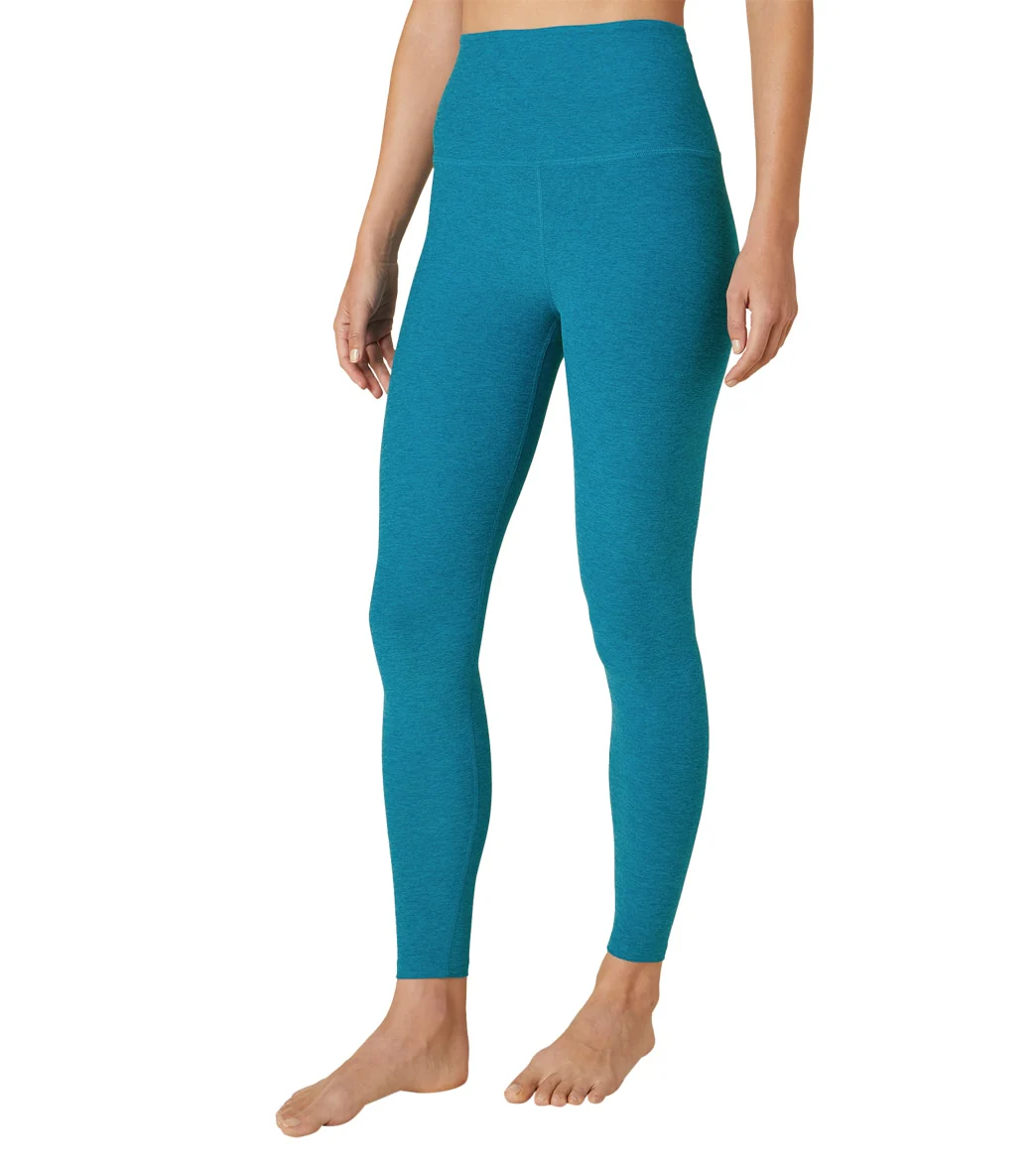Beyond Yoga Spacedye High Waisted Caught In The Midi 7/8 Yoga Leggings Cerulean Blue Heather