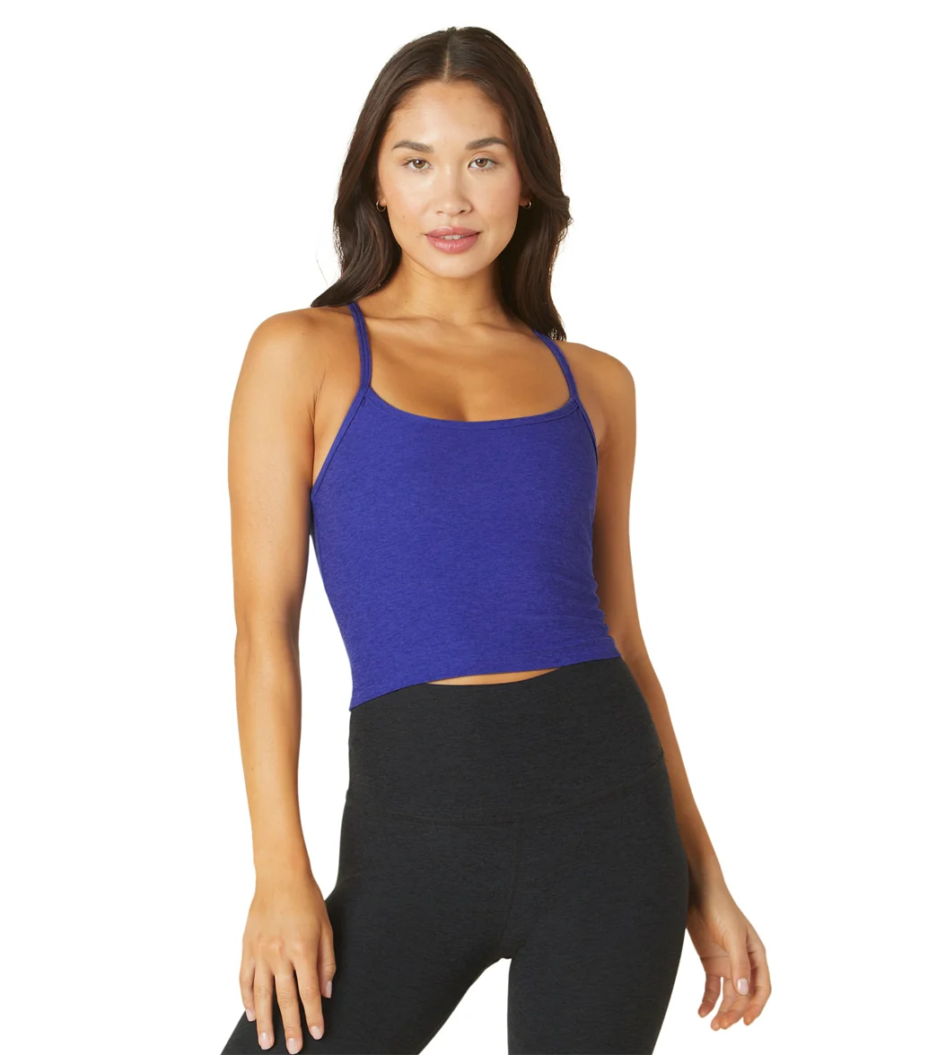 Beyond Yoga Spacedye Slim Racerback Cropped Tank Sapphire Blue Heather