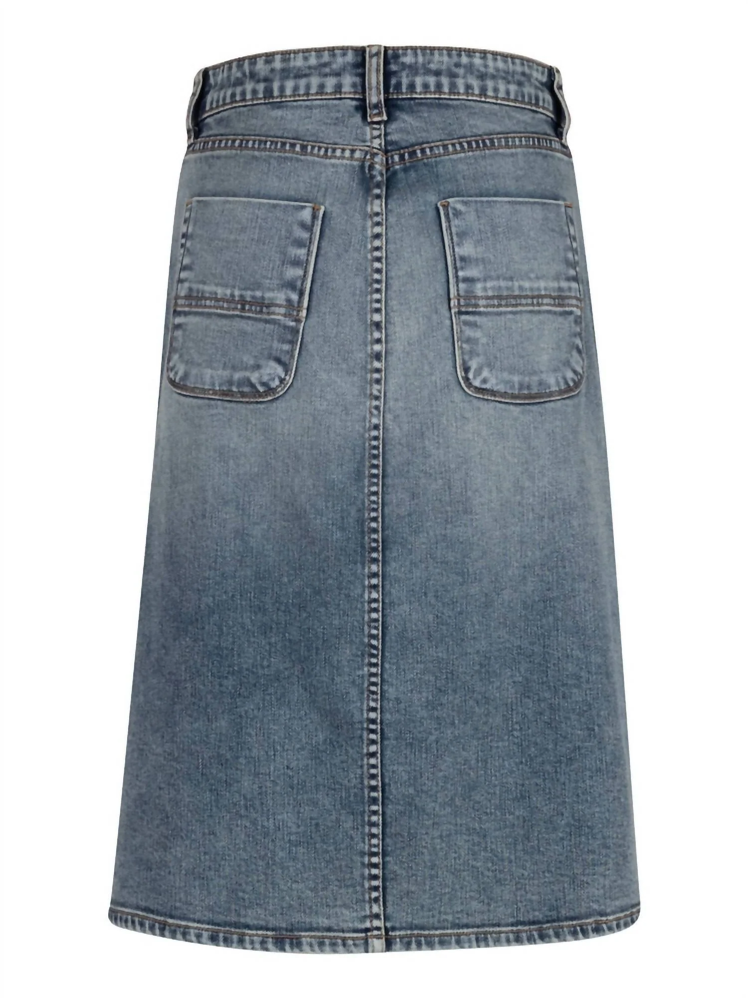 Women's Rose Button Front Skirt In Denim
